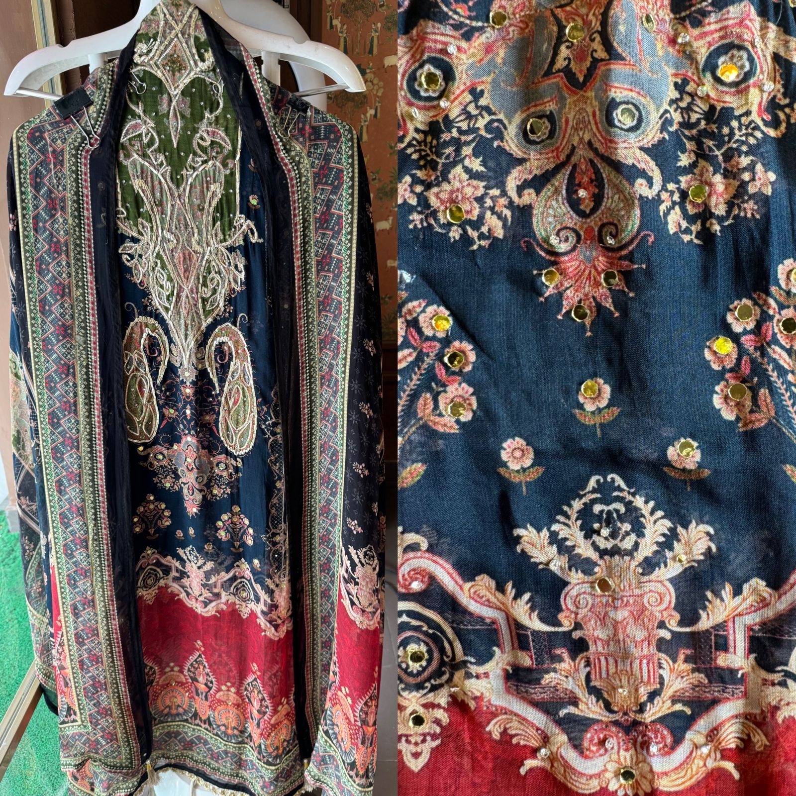 Soft organza Pakistani digital printed semi stitched shirt