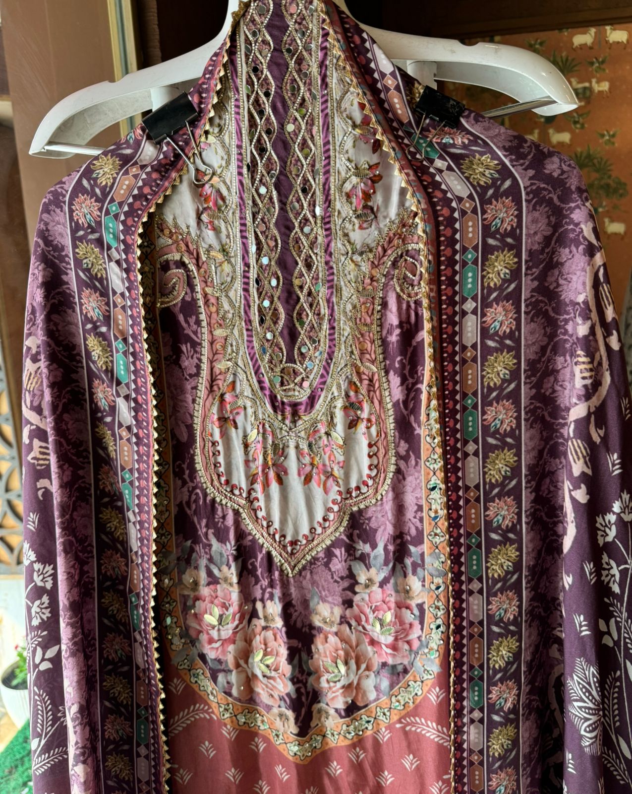 Soft silk Pakistani digital printed semi stitched shirt