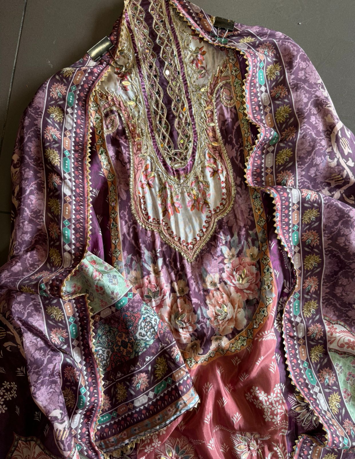 Soft silk Pakistani digital printed semi stitched shirt