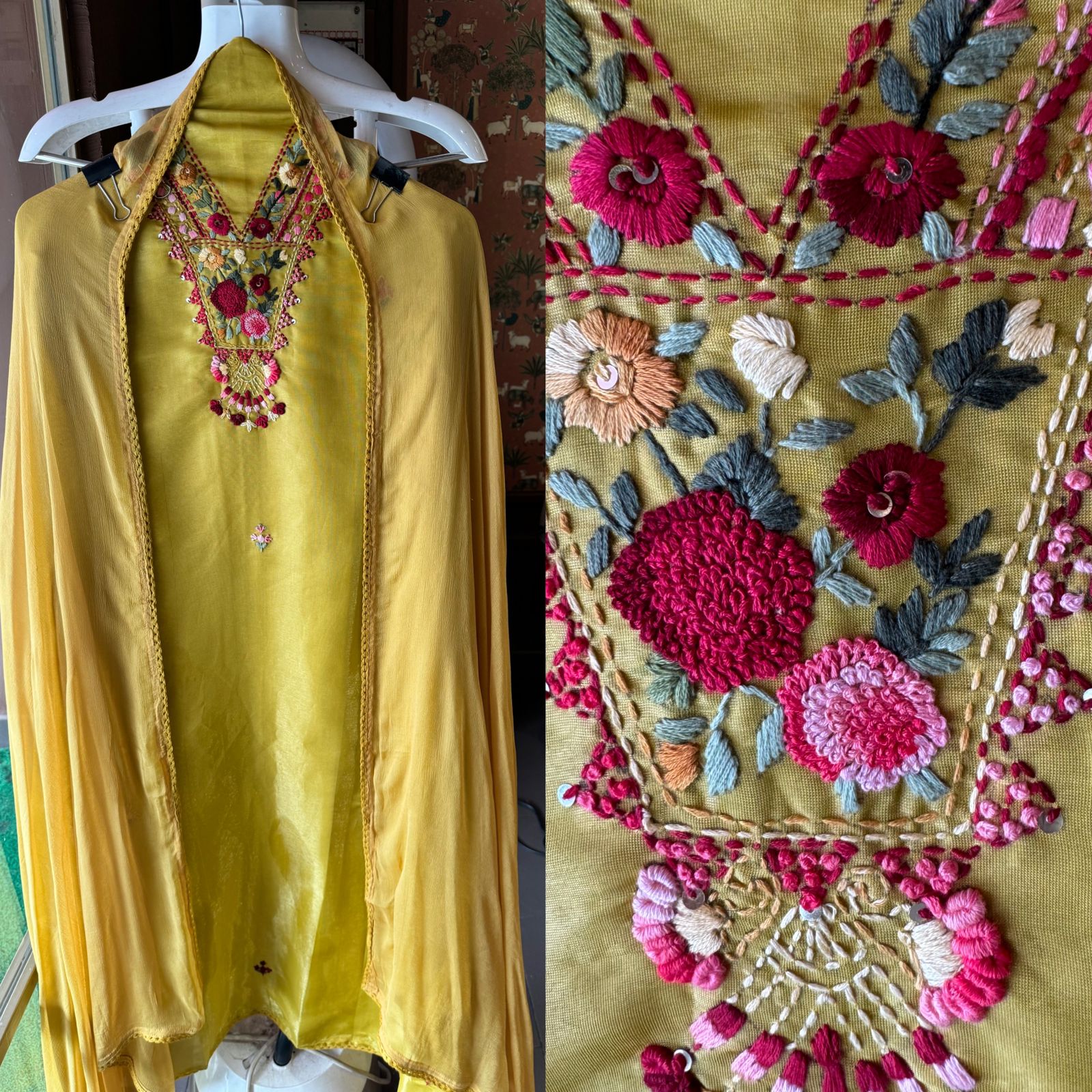 Shimmer silk muslin kurta