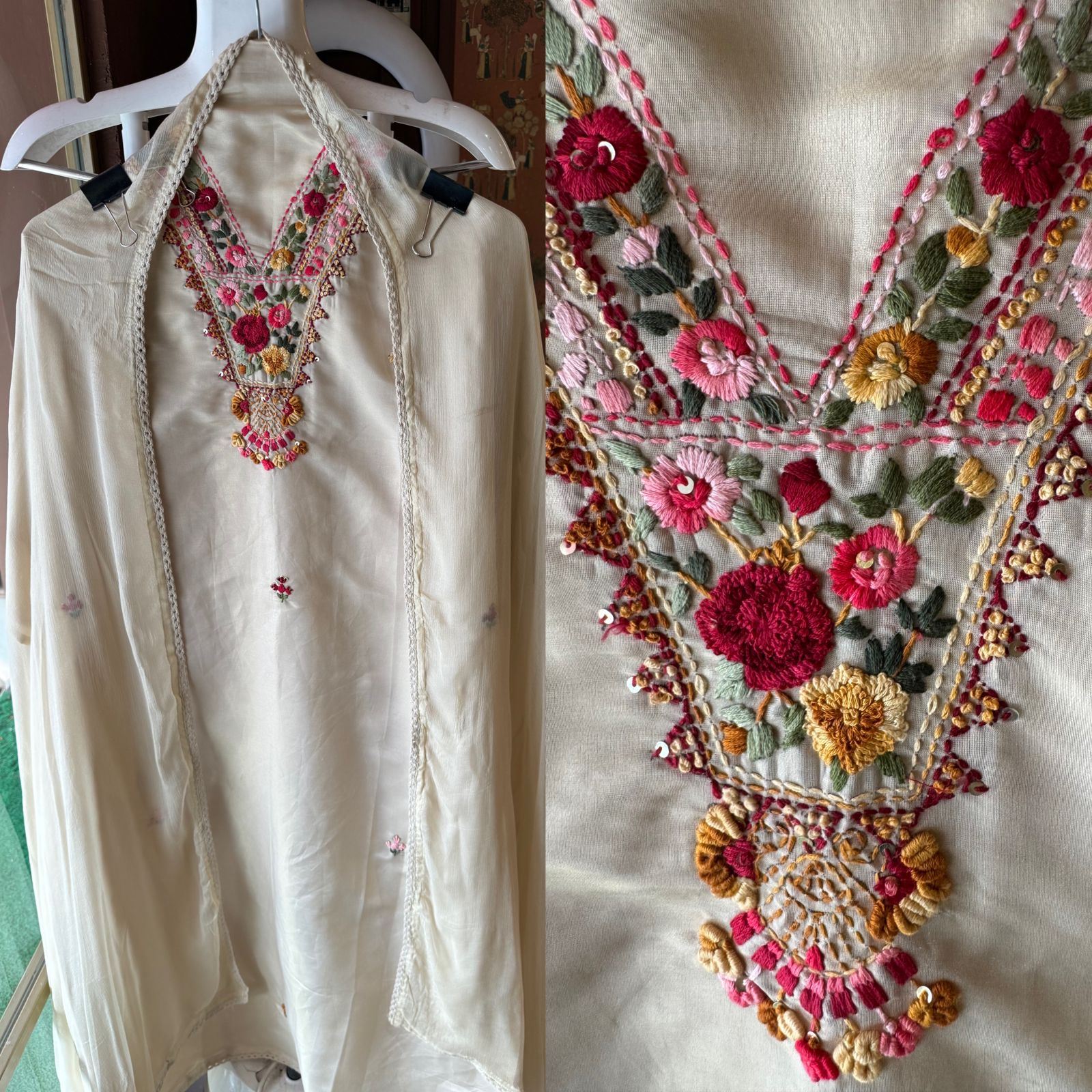 Shimmer silk muslin kurta