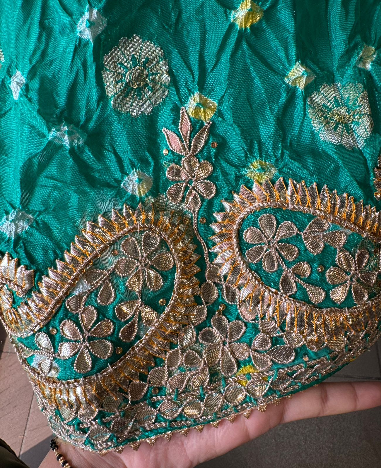 Crushed bandhani silk Suits