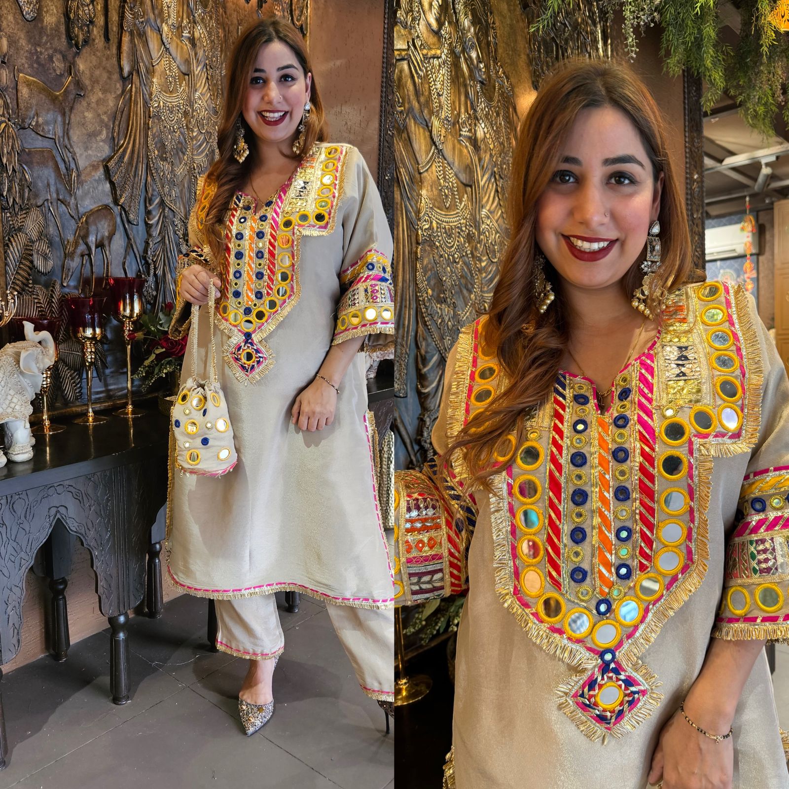 Pure shimmer tissue silk chogha