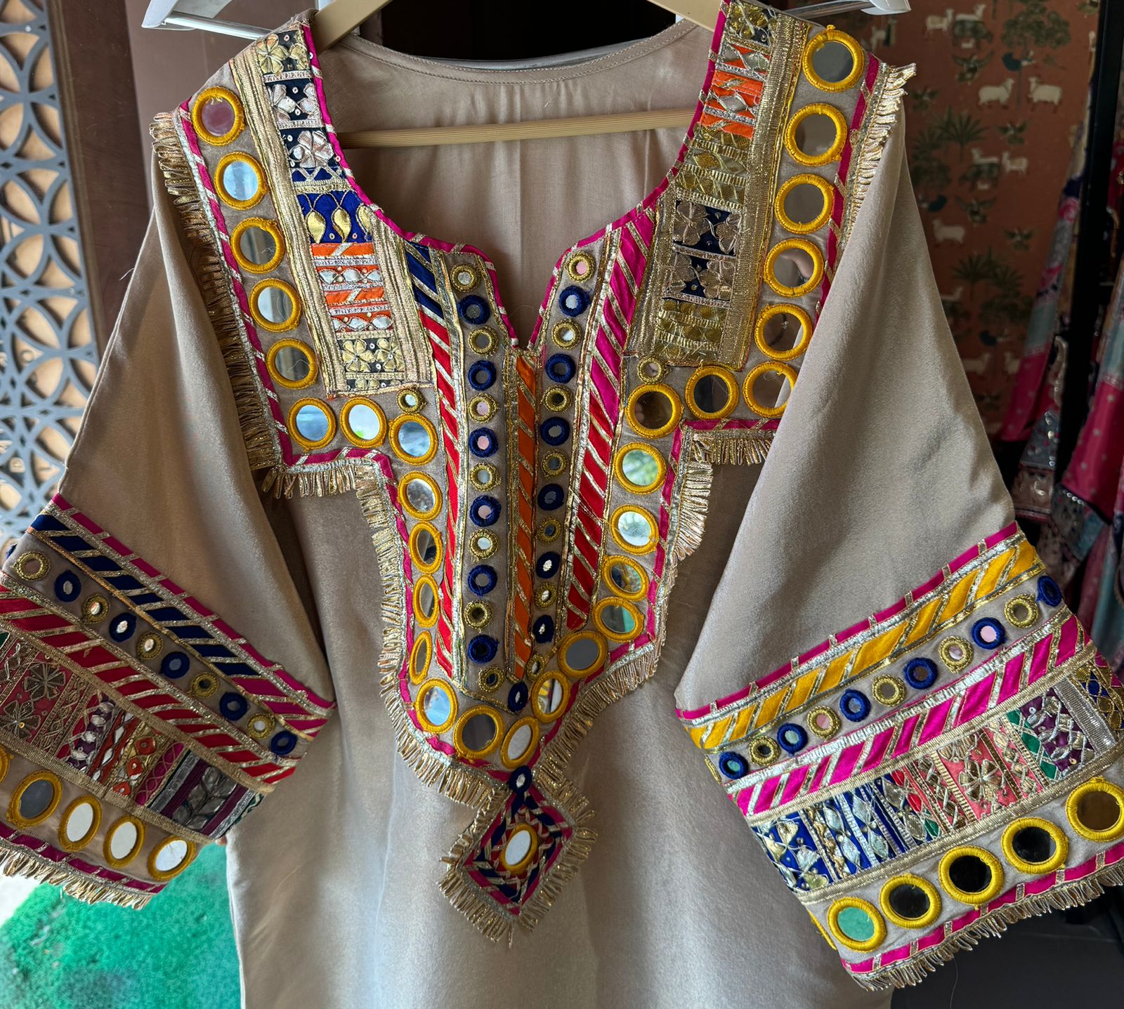 Pure shimmer tissue silk chogha