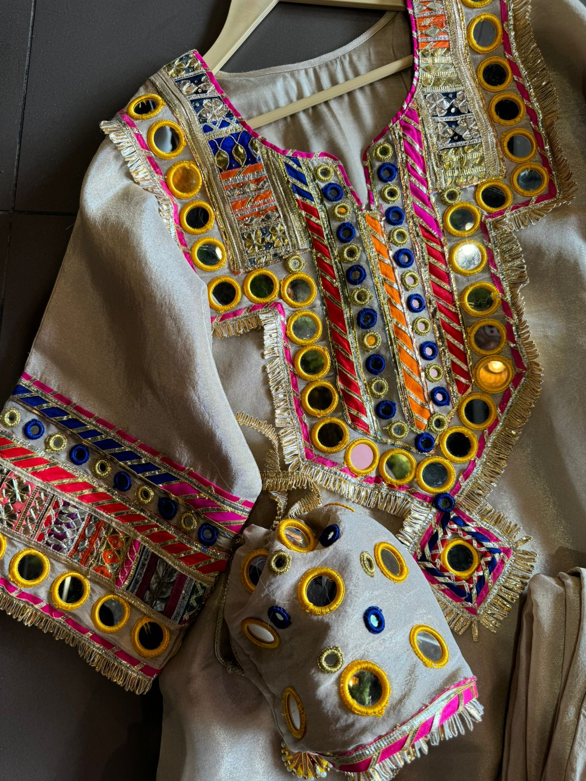 Pure shimmer tissue silk chogha