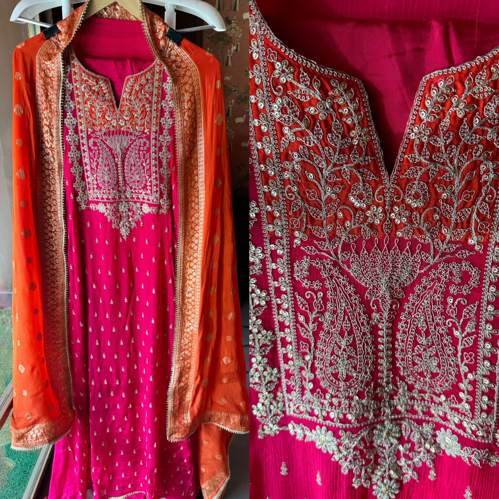 Pure chinon Unstitched kurta