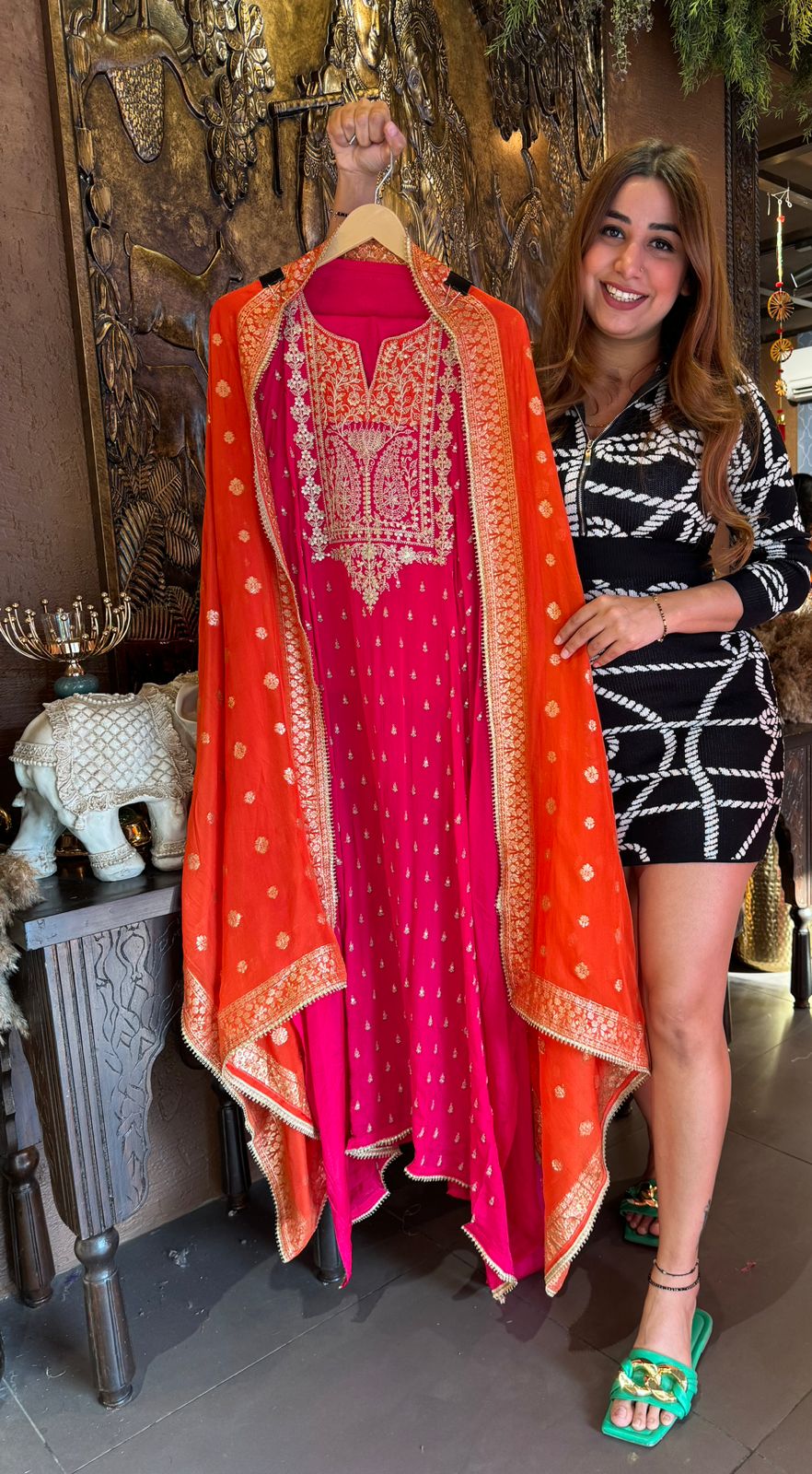 Pure chinon Unstitched kurta