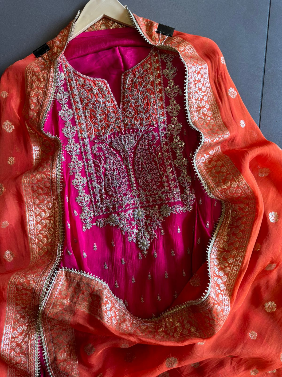 Pure chinon Unstitched kurta