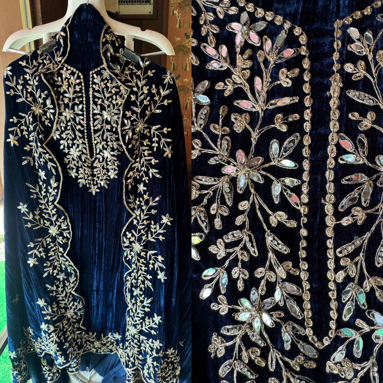 SHOP OUR BEST SELLING CRUSHED VELVET MIRROR WORK SUITS