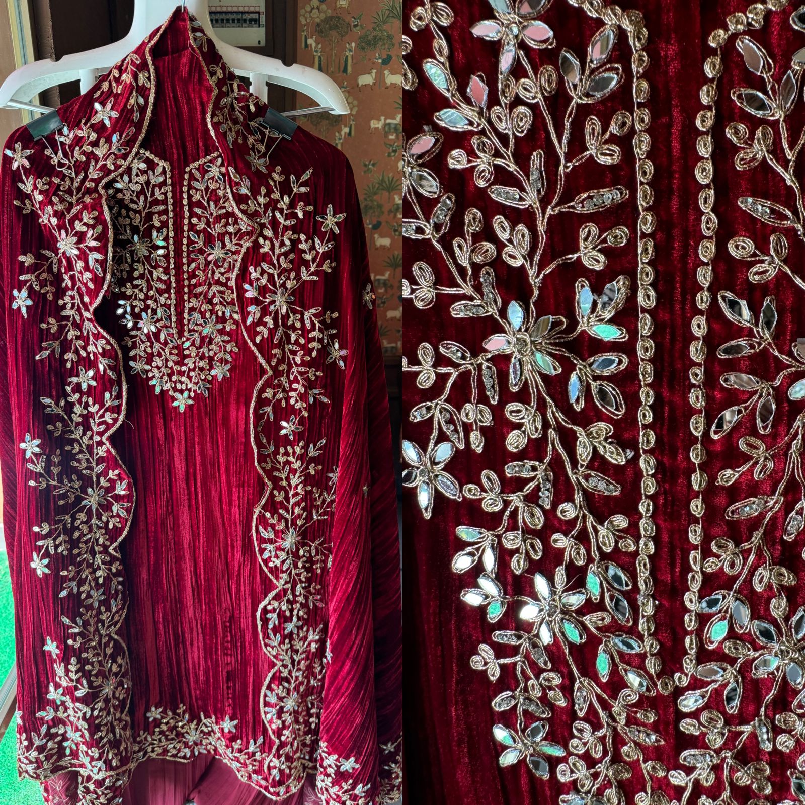 SHOP OUR BEST SELLING CRUSHED VELVET MIRROR WORK SUITS