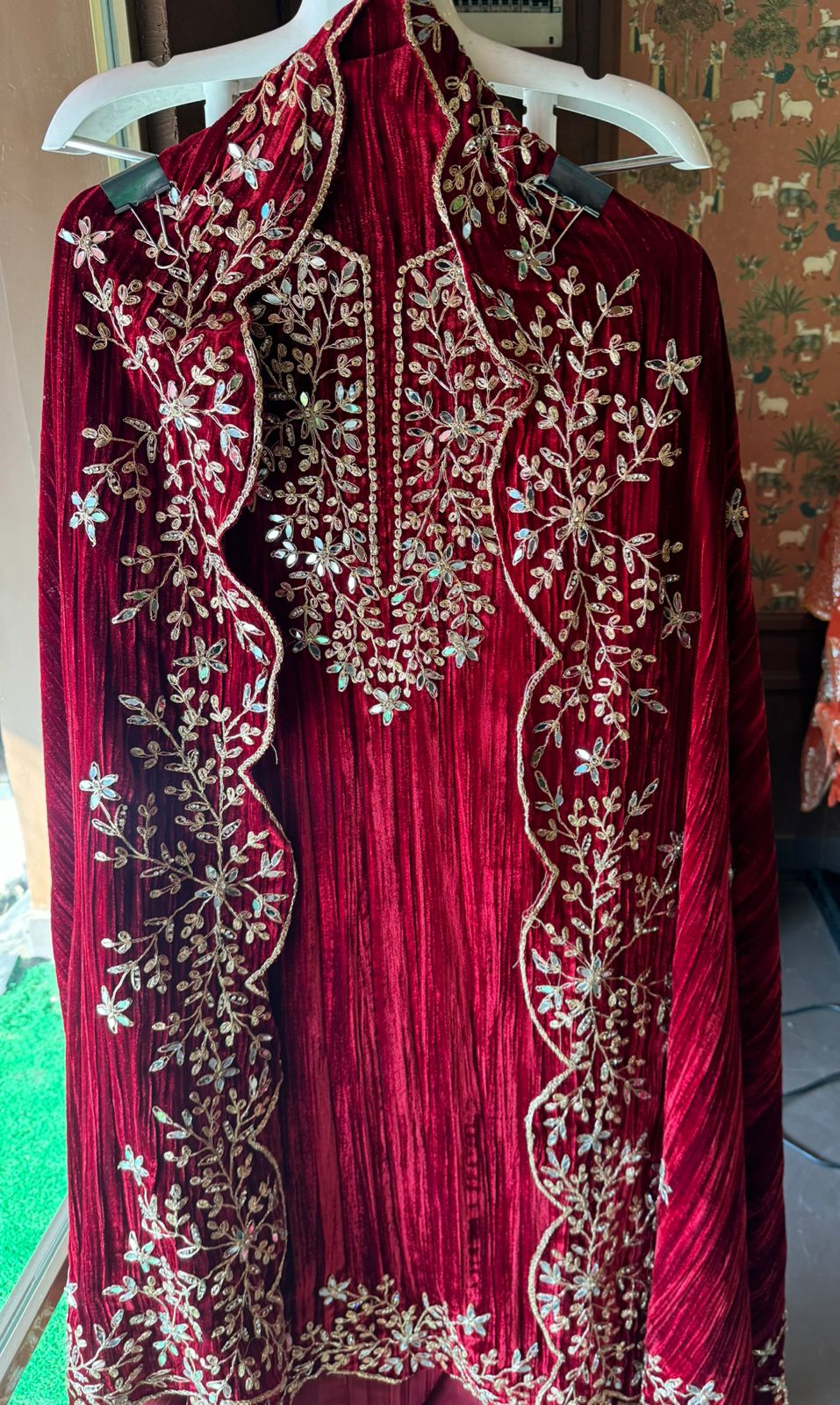 SHOP OUR BEST SELLING CRUSHED VELVET MIRROR WORK SUITS