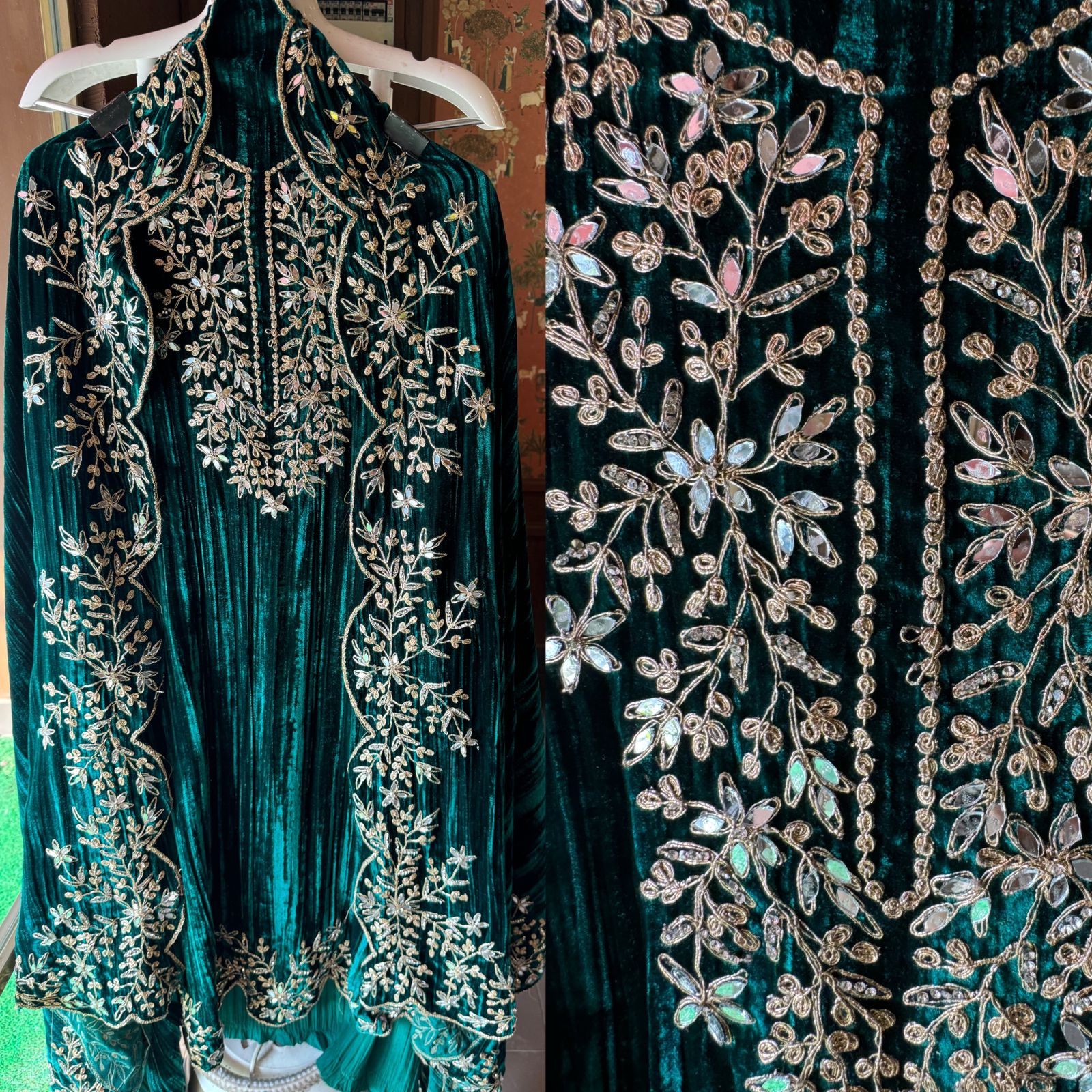 SHOP OUR BEST SELLING CRUSHED VELVET MIRROR WORK SUITS