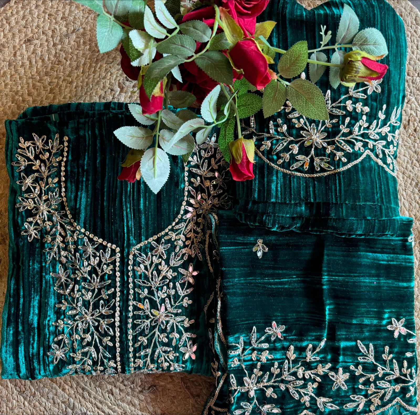 SHOP OUR BEST SELLING CRUSHED VELVET MIRROR WORK SUITS