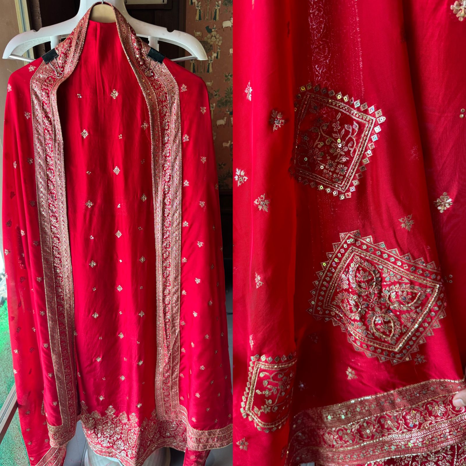 Soft organza Silk Unstitched full size suit