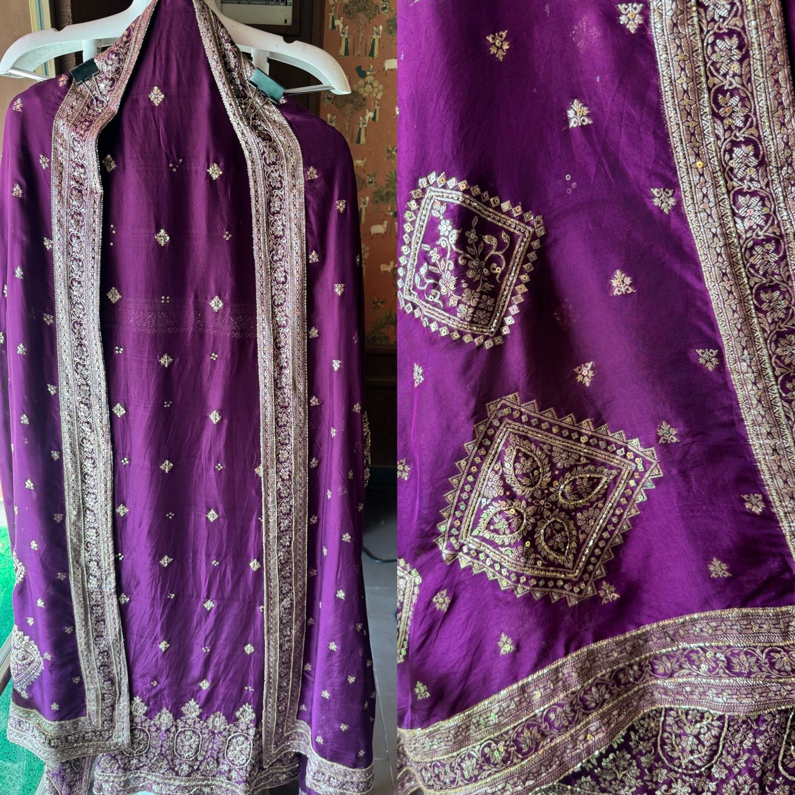 Soft organza Silk Unstitched full size suit