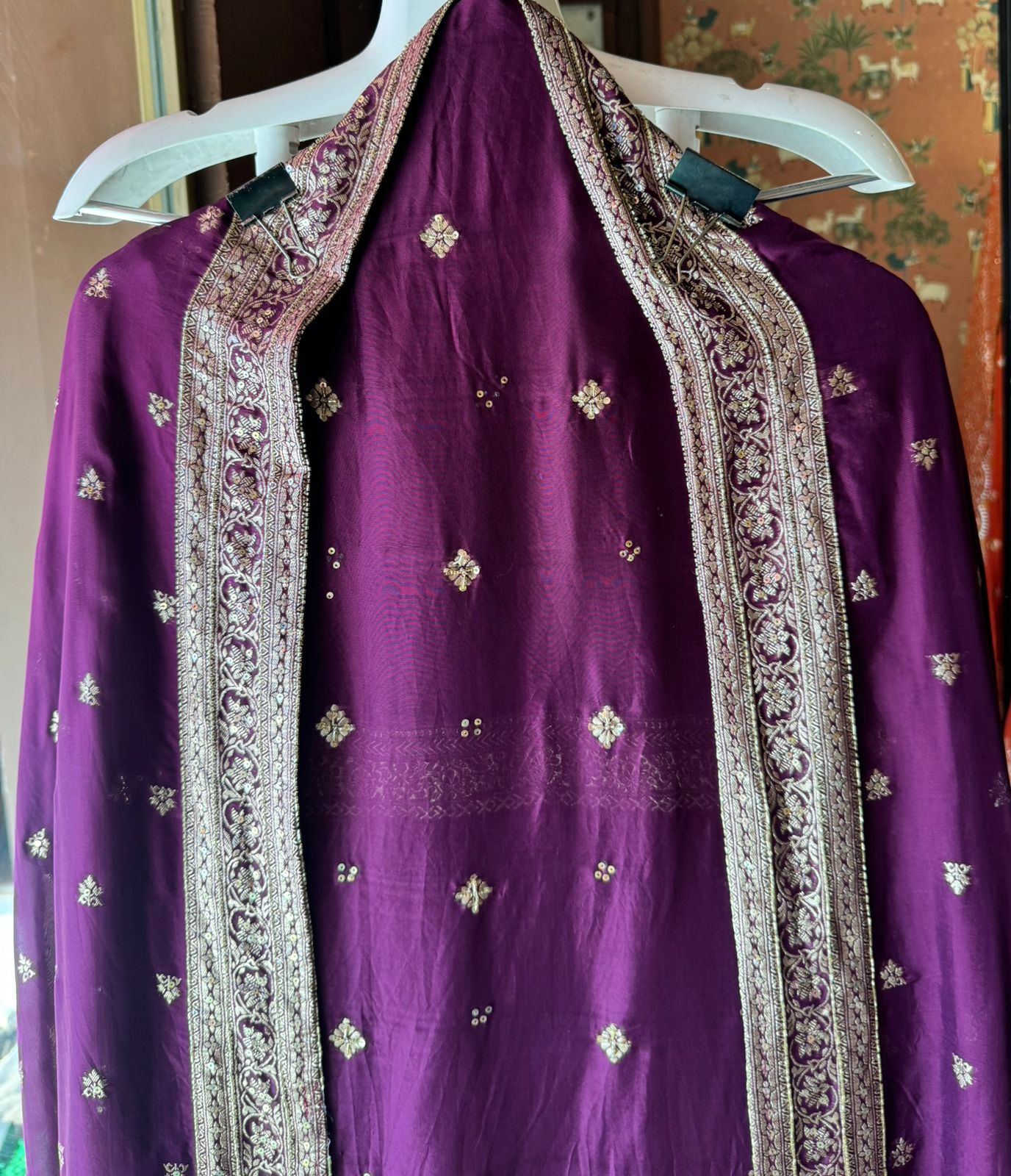 Soft organza Silk Unstitched full size suit