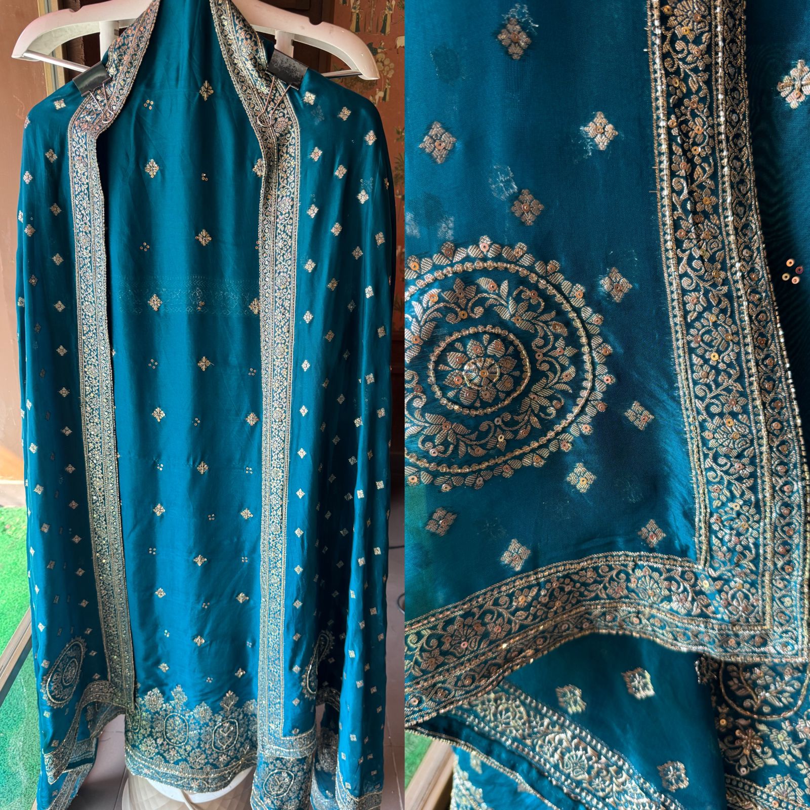 Soft organza Silk Unstitched full size suit