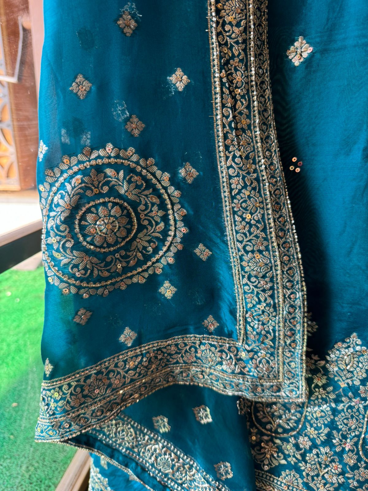 Soft organza Silk Unstitched full size suit