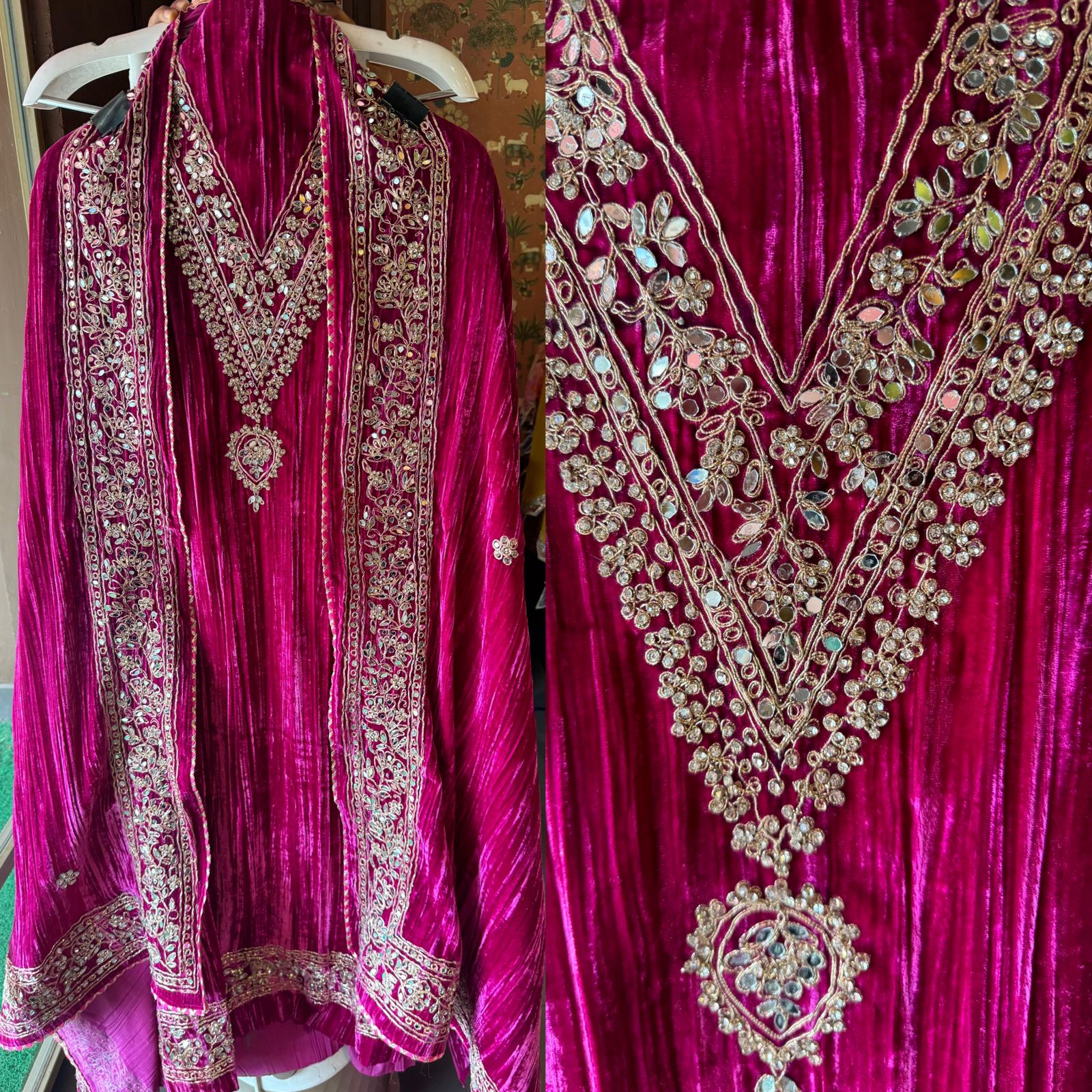 SHOP OUR BEST SELLING CRUSHED VELVET MIRROR WORK SUITS