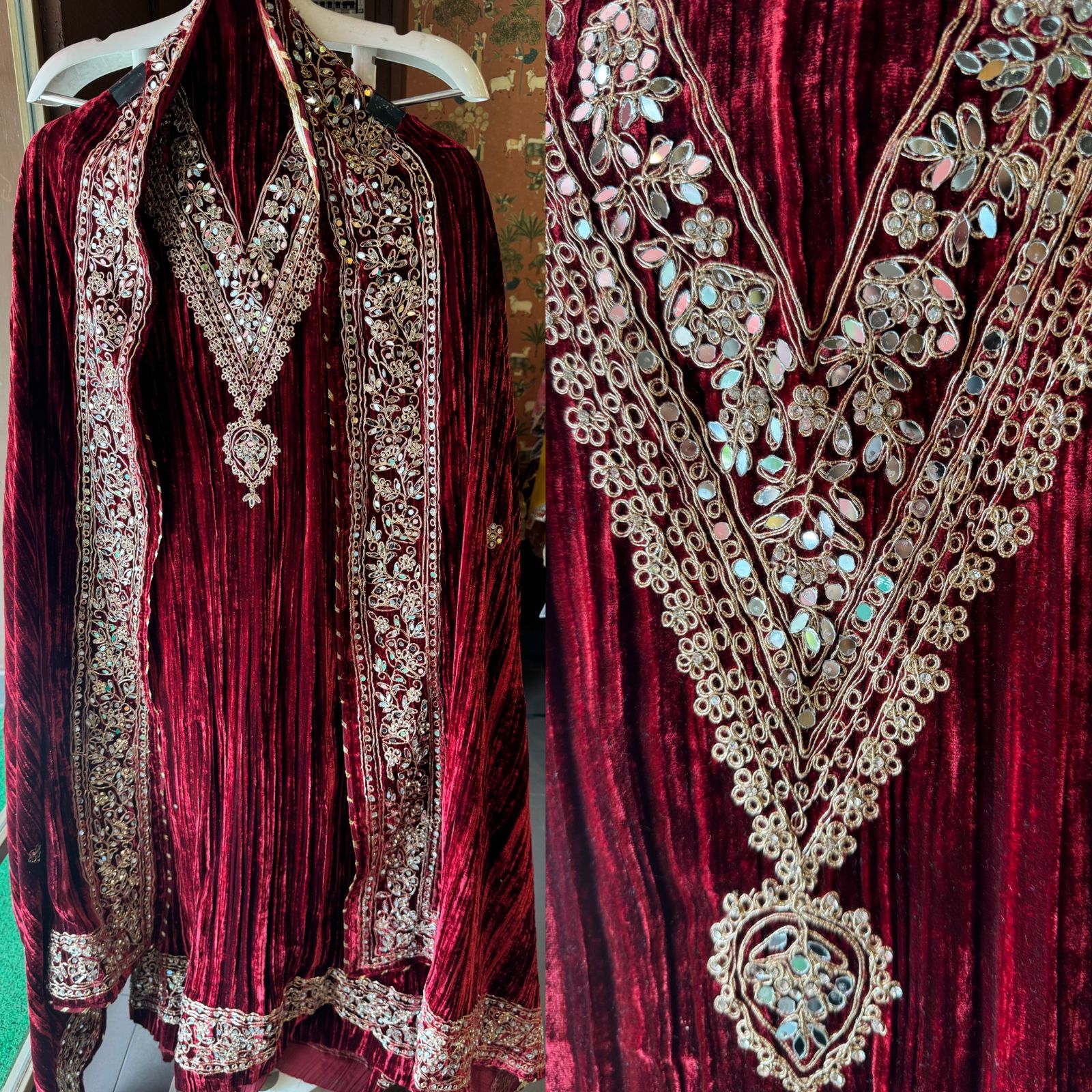 SHOP OUR BEST SELLING CRUSHED VELVET MIRROR WORK SUITS