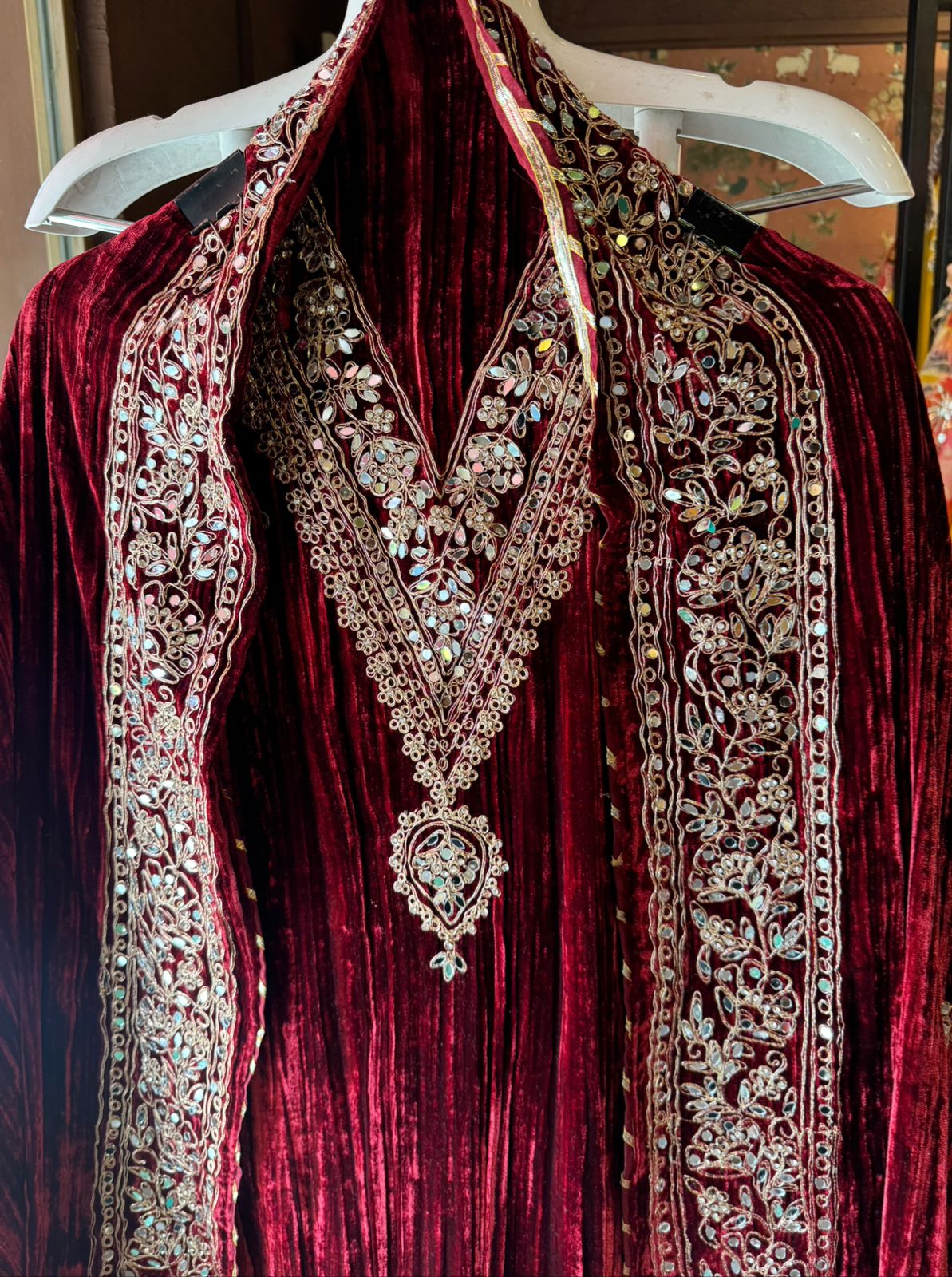 SHOP OUR BEST SELLING CRUSHED VELVET MIRROR WORK SUITS