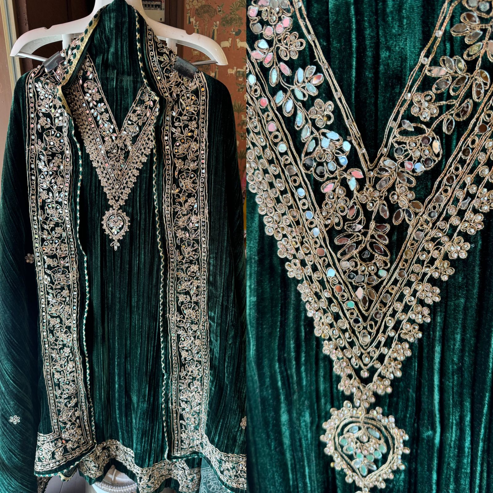 SHOP OUR BEST SELLING CRUSHED VELVET MIRROR WORK SUITS