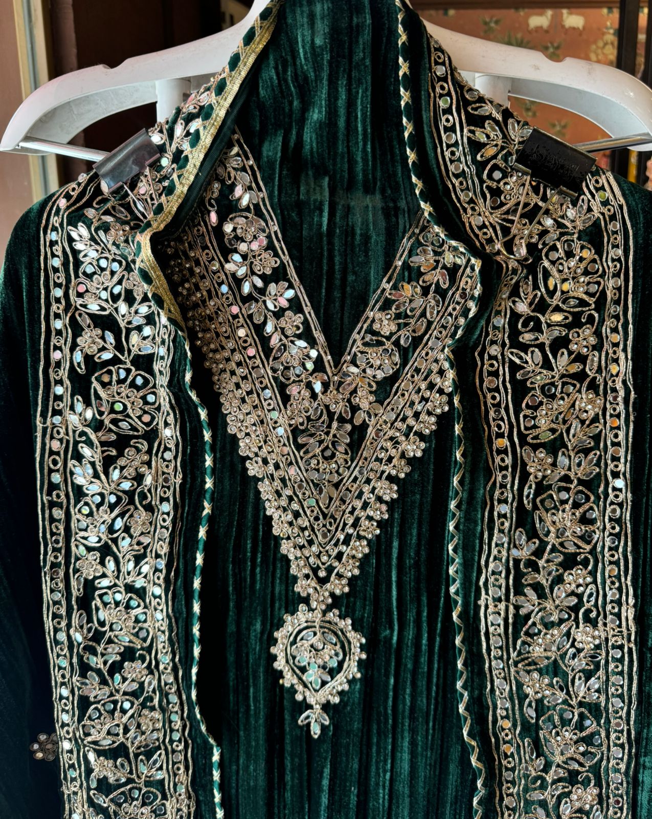 SHOP OUR BEST SELLING CRUSHED VELVET MIRROR WORK SUITS