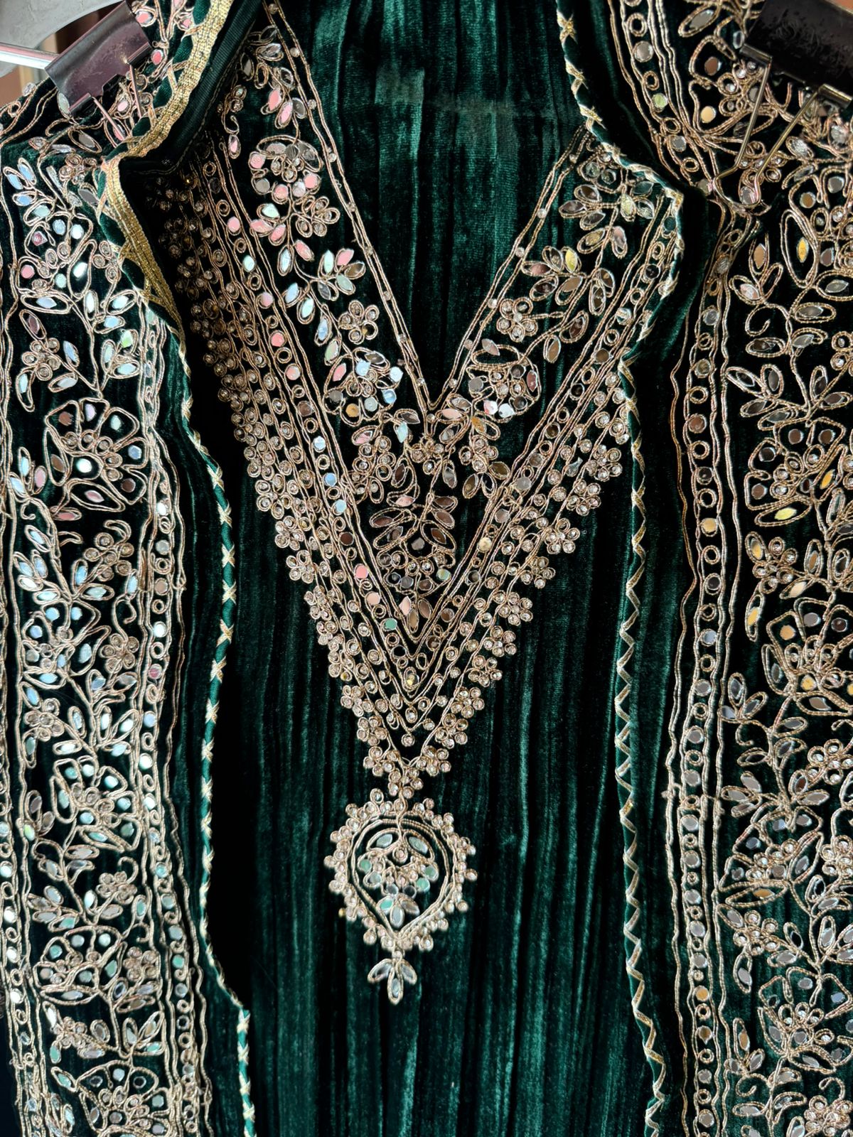 SHOP OUR BEST SELLING CRUSHED VELVET MIRROR WORK SUITS