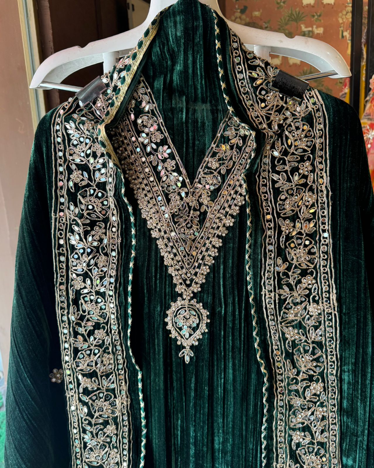 SHOP OUR BEST SELLING CRUSHED VELVET MIRROR WORK SUITS