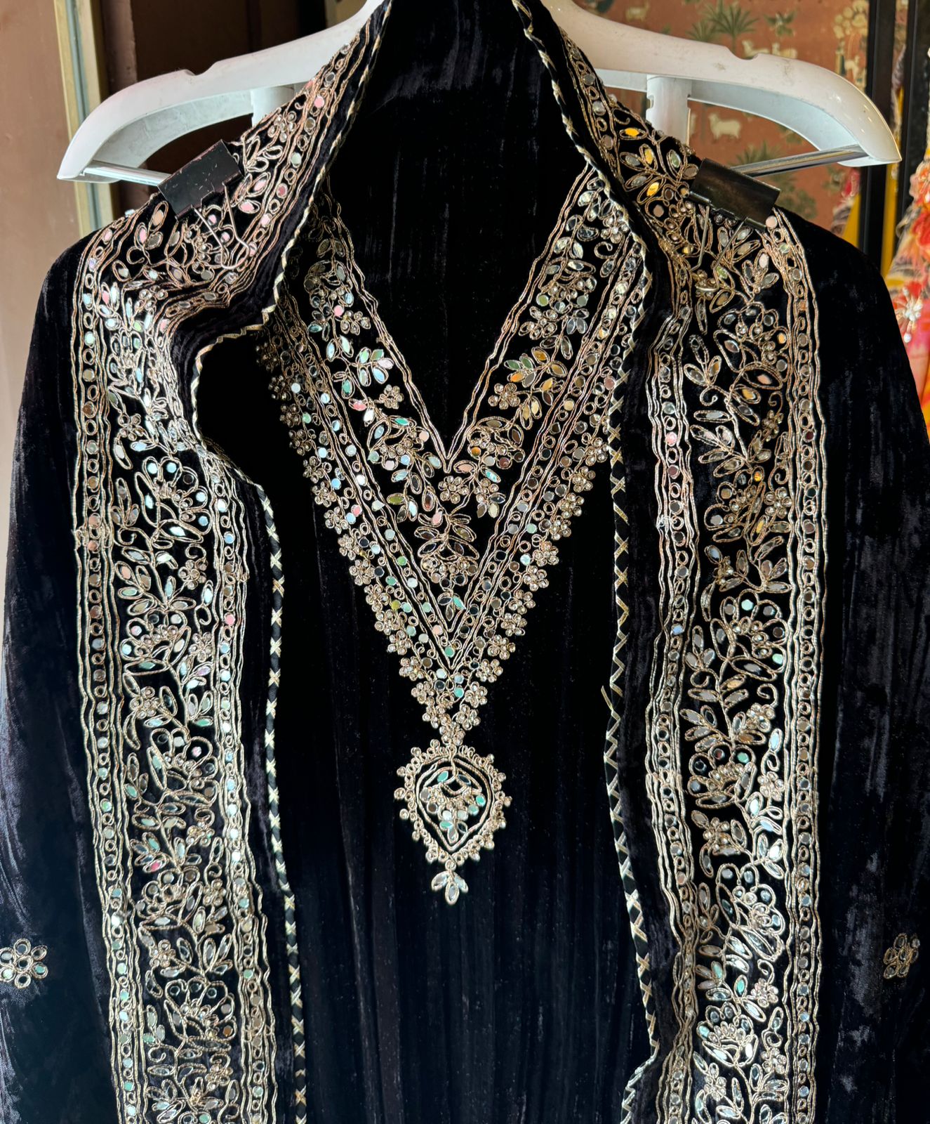 SHOP OUR BEST SELLING CRUSHED VELVET MIRROR WORK SUITS