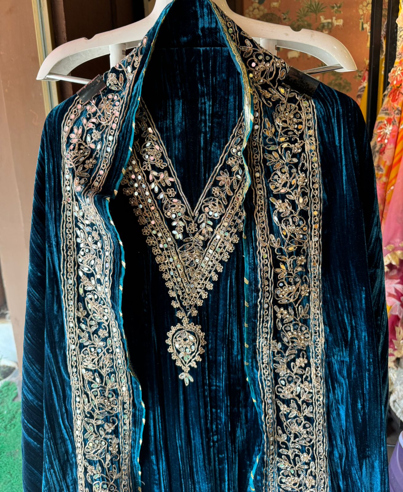 SHOP OUR BEST SELLING CRUSHED VELVET MIRROR WORK SUITS