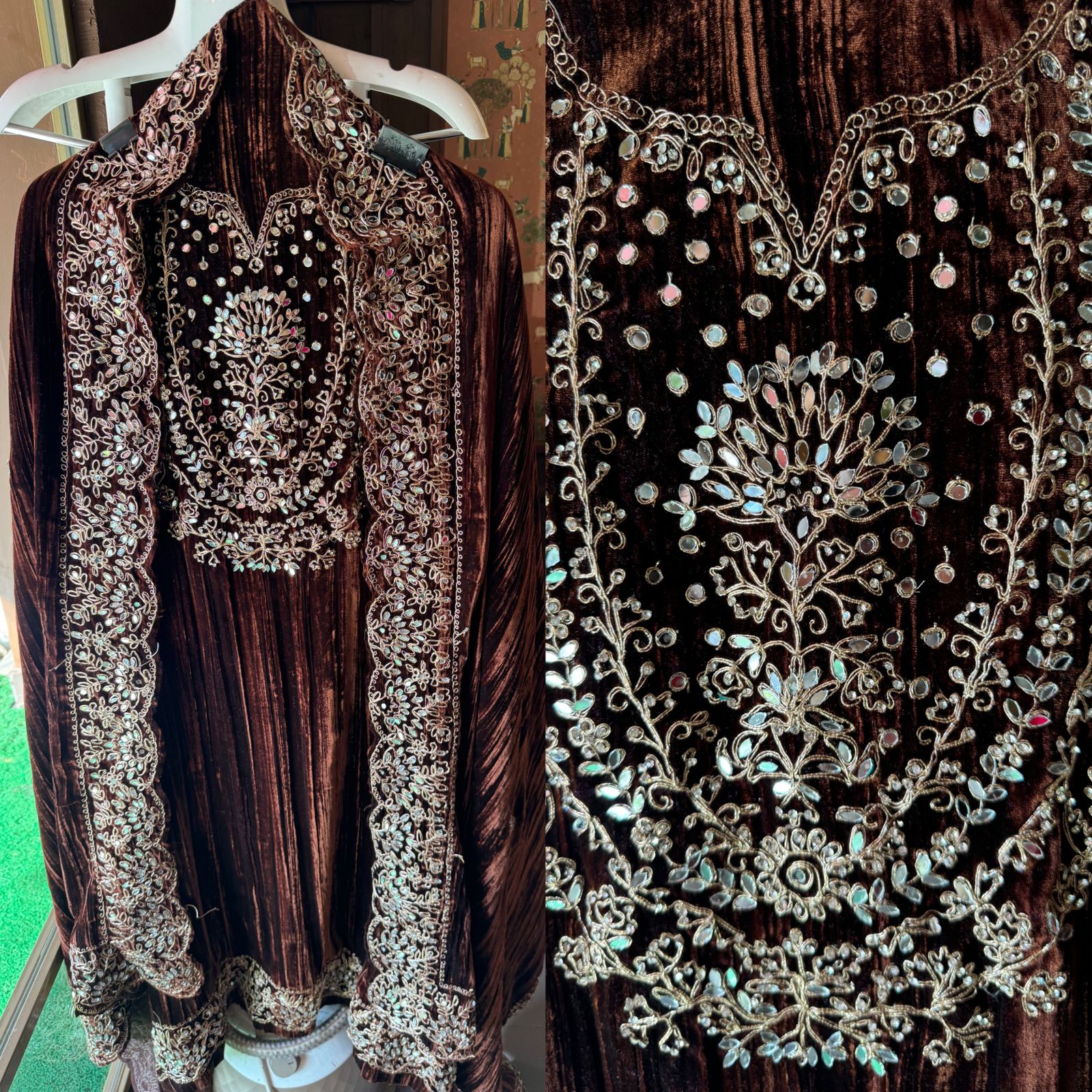 SHOP OUR BEST SELLING CRUSHED VELVET MIRROR WORK SUITS