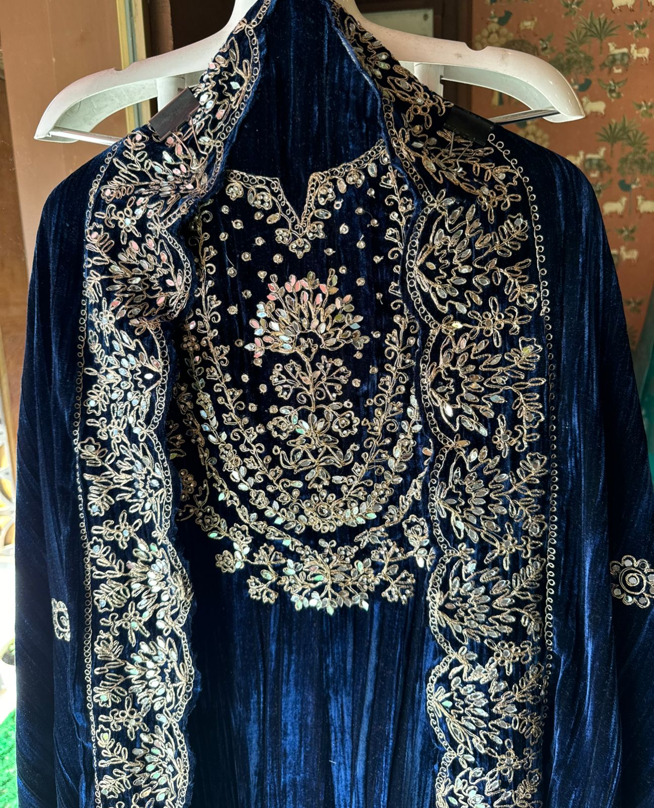 SHOP OUR BEST SELLING CRUSHED VELVET MIRROR WORK SUITS