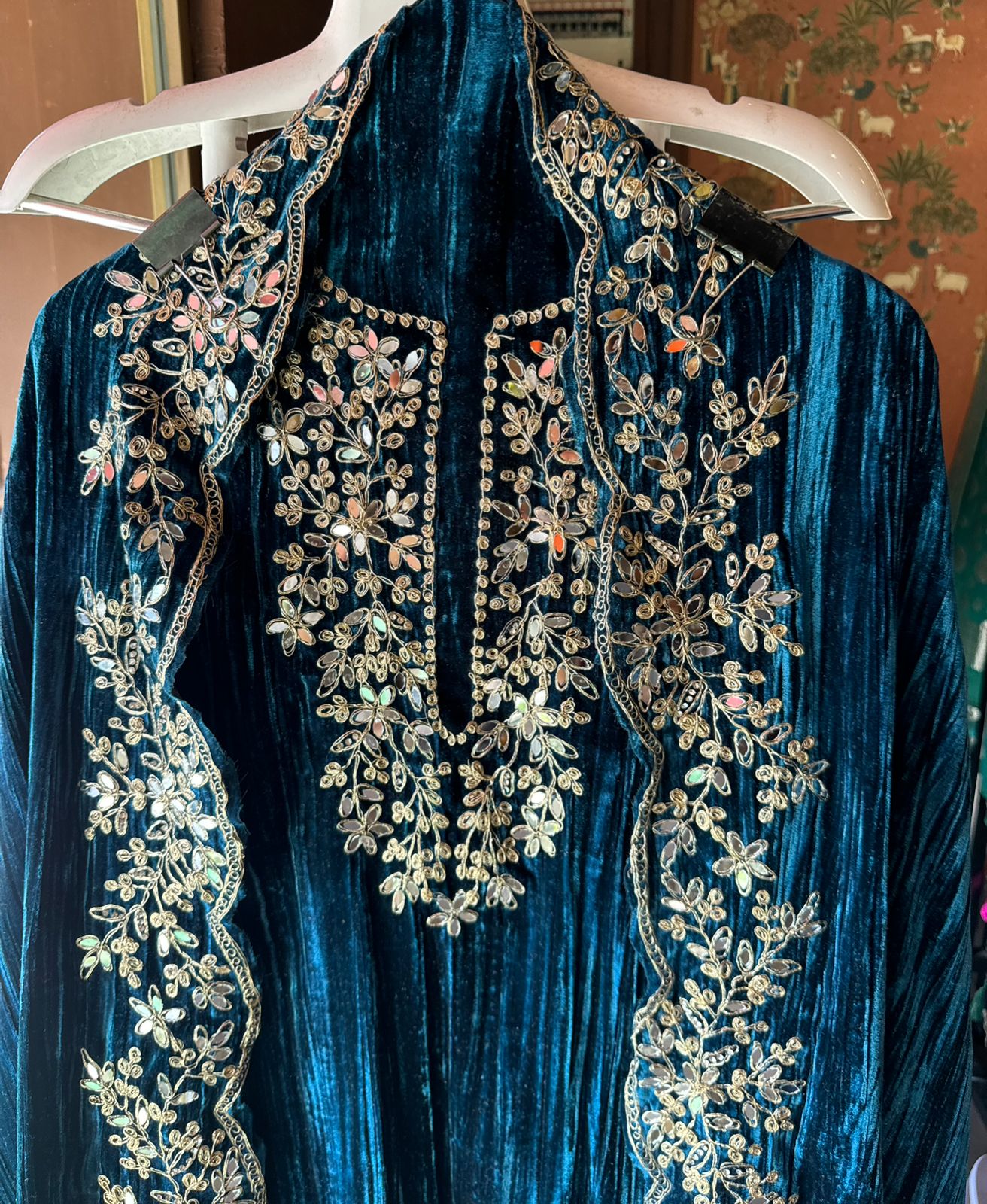 SHOP OUR BEST SELLING CRUSHED VELVET MIRROR WORK SUITS