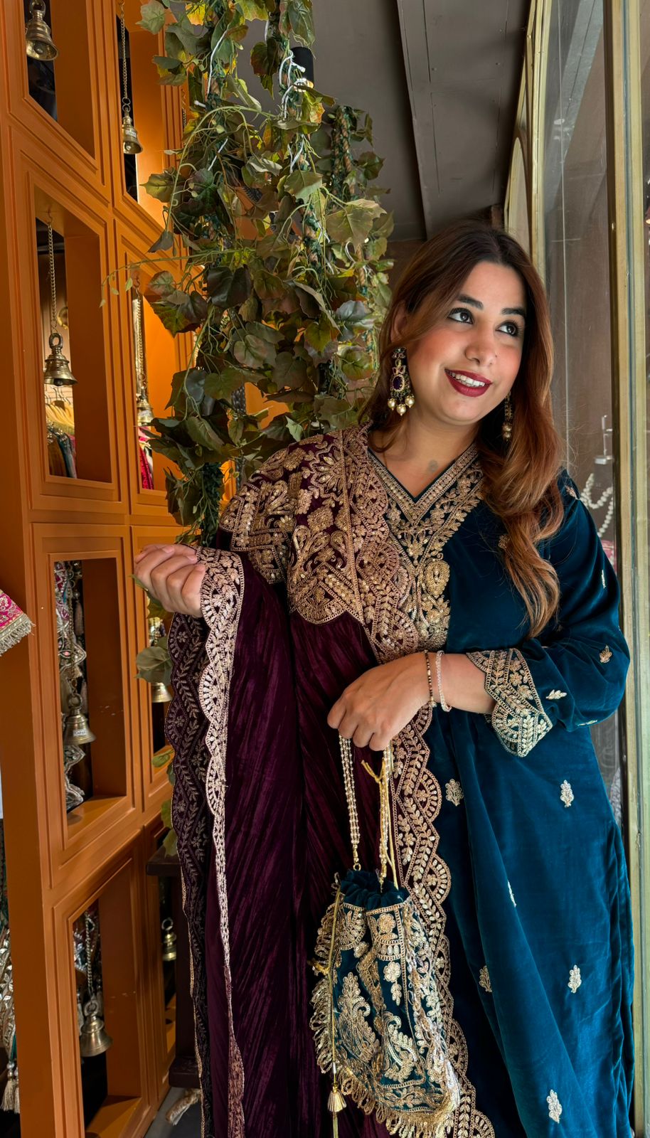 Shop our latest Velvet Stitched Sharara Set