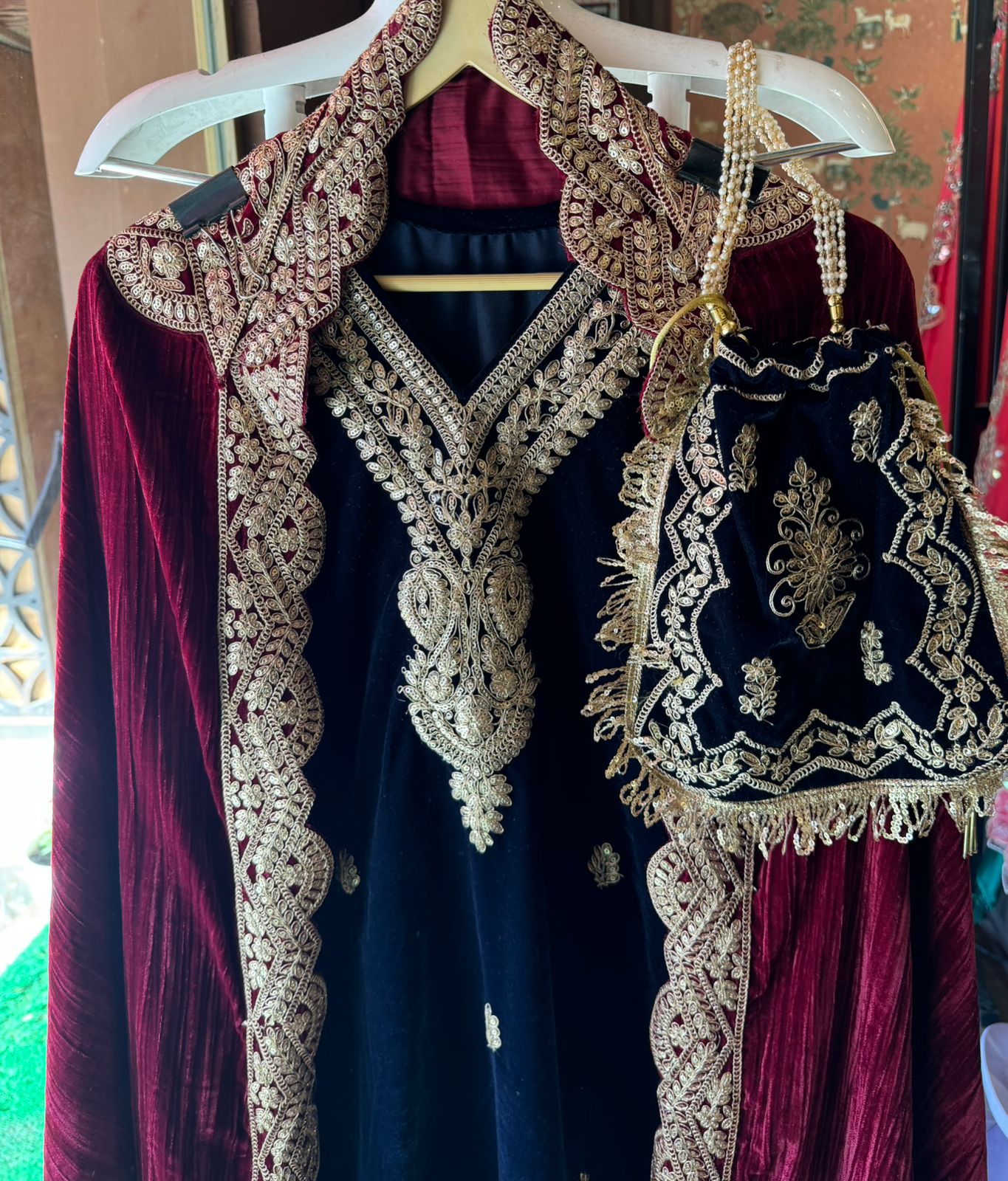 Shop our latest Velvet Stitched Sharara Set