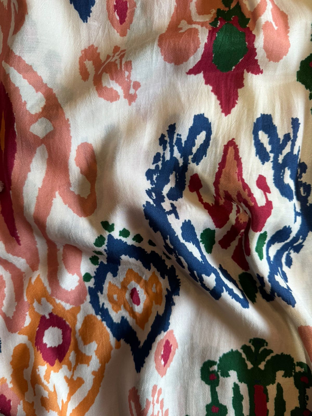 Pure soft Mul muslin Ikkat digital printed Unstitched shirt