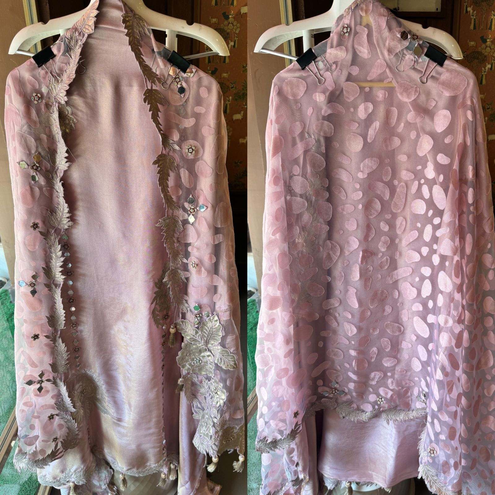 Tissue unstitched Shirt with designer shimmer