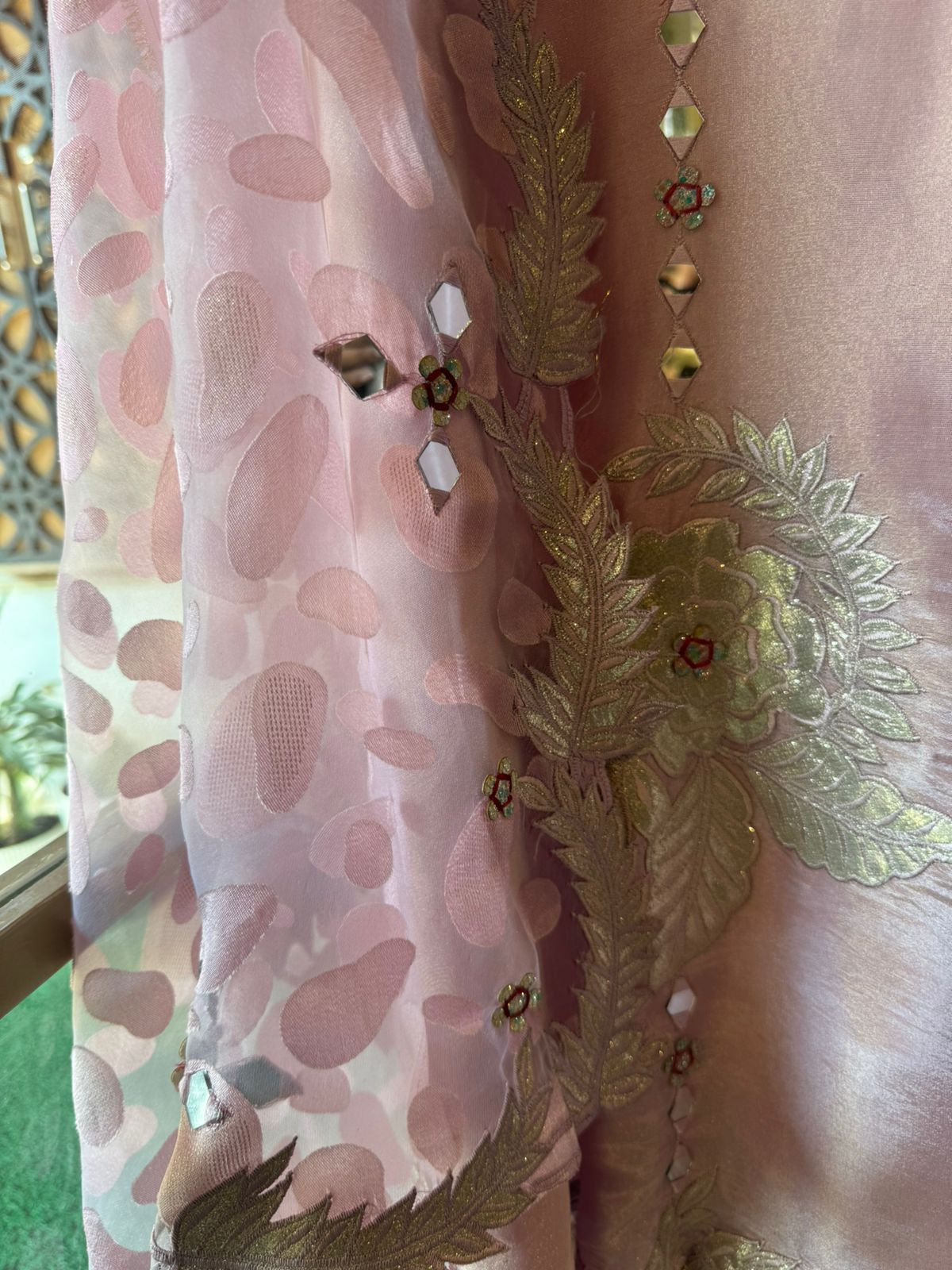 Tissue unstitched Shirt with designer shimmer