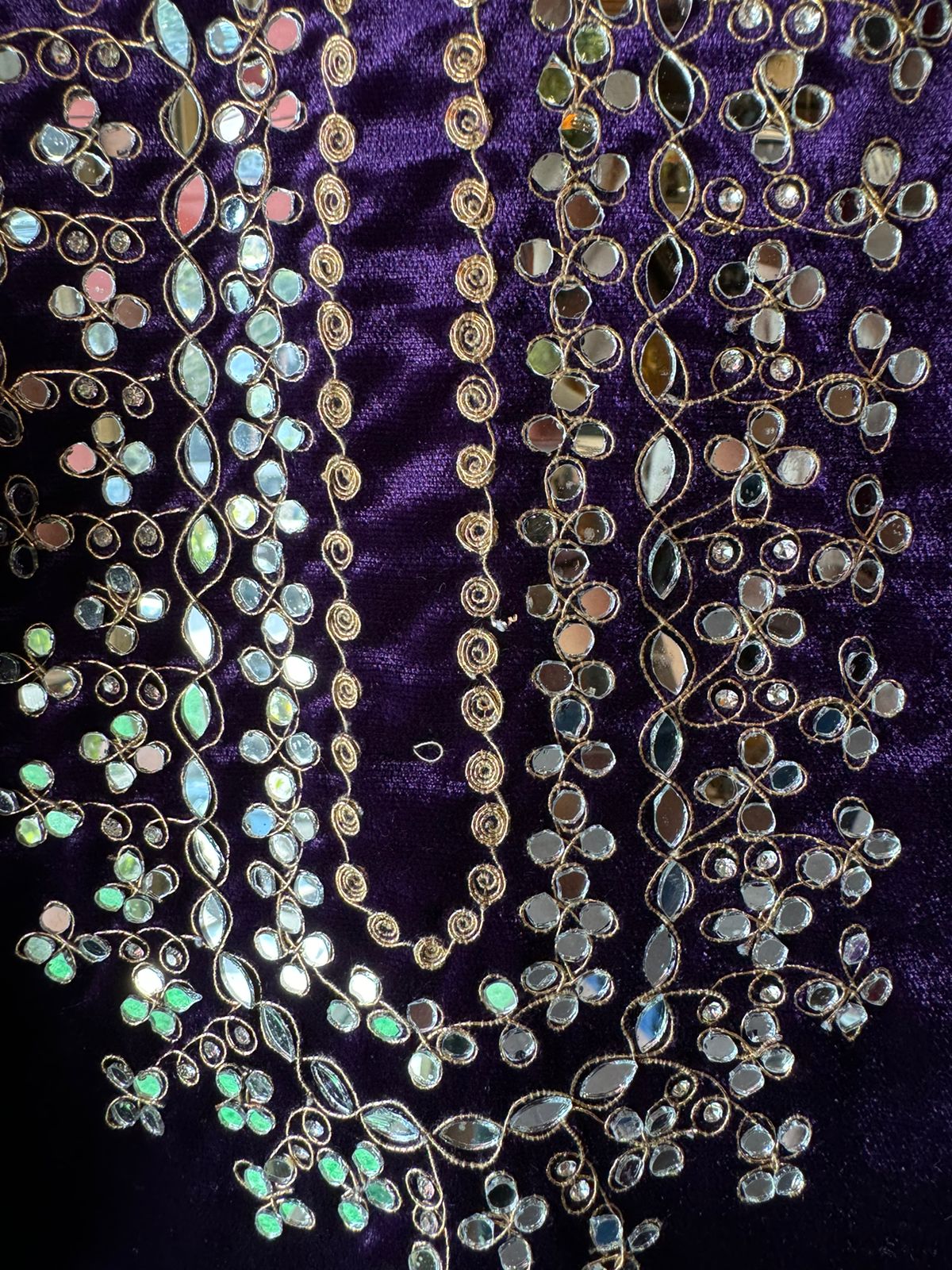 Pure micro velvet plain shirt with Very beautiful mirror work