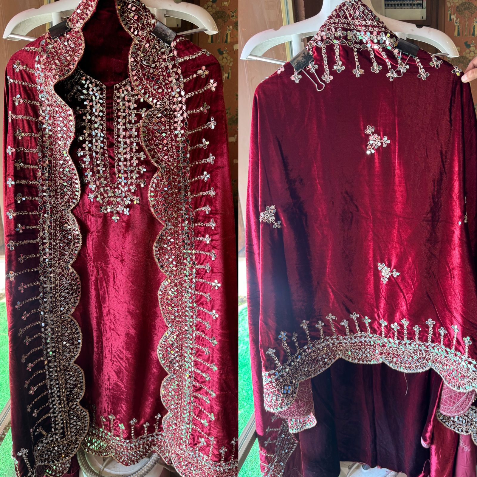 Pure micro velvet plain shirt