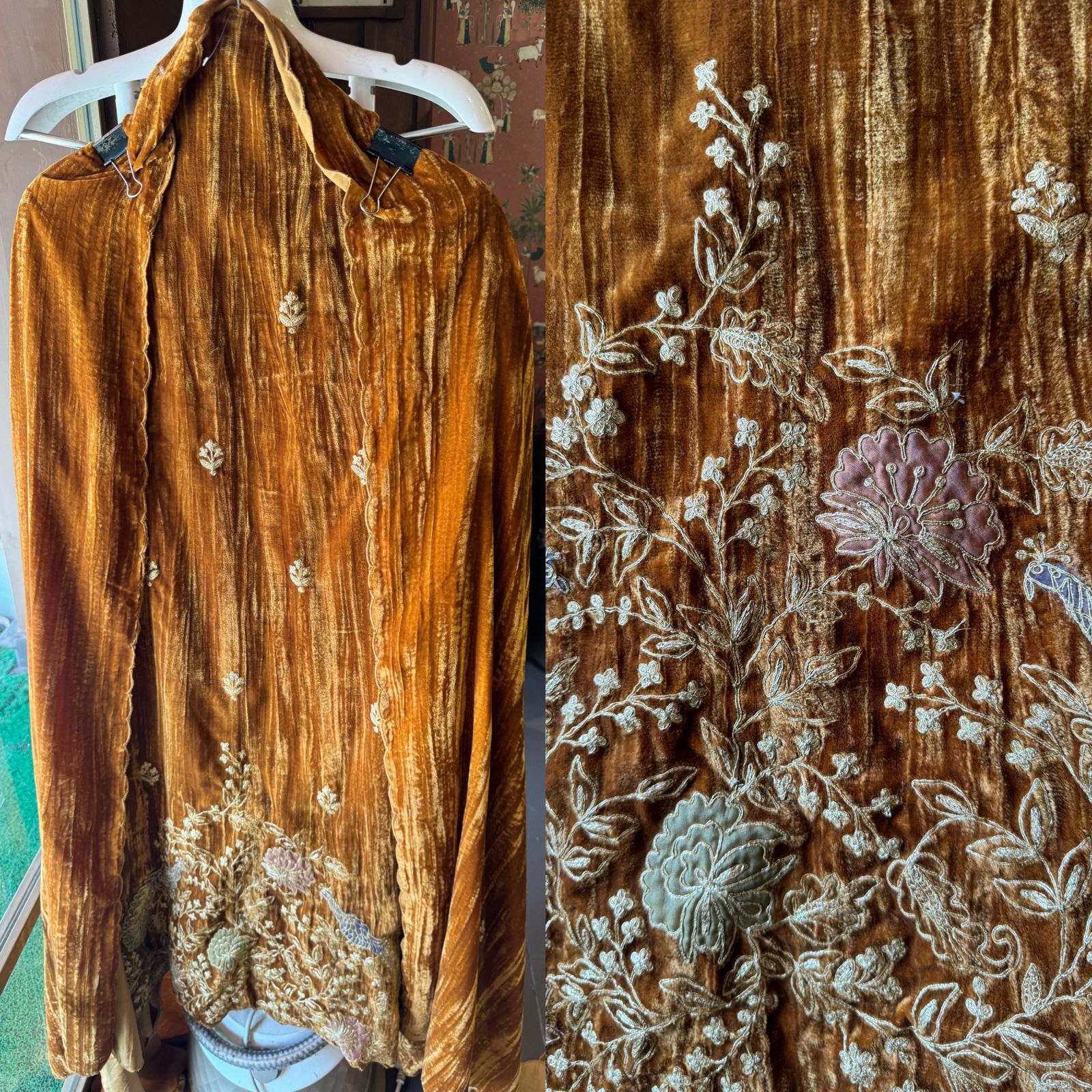 Crushed velvet unstitched designer suit concept With very beautiful daaman