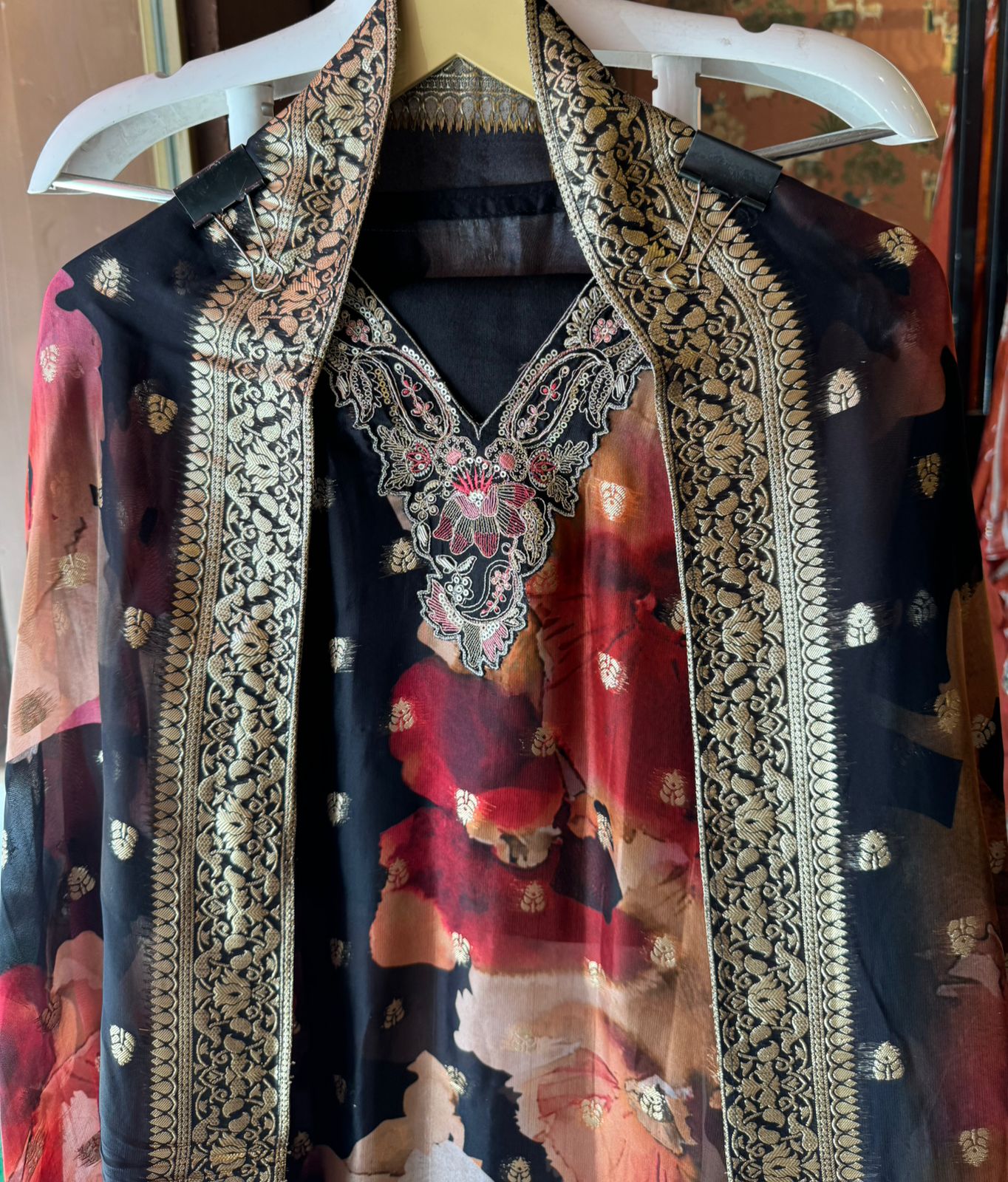 Pure organza Digital printed Unstitched kurta