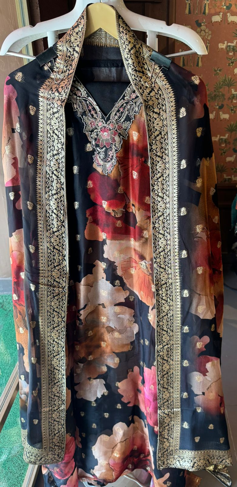 Pure organza Digital printed Unstitched kurta