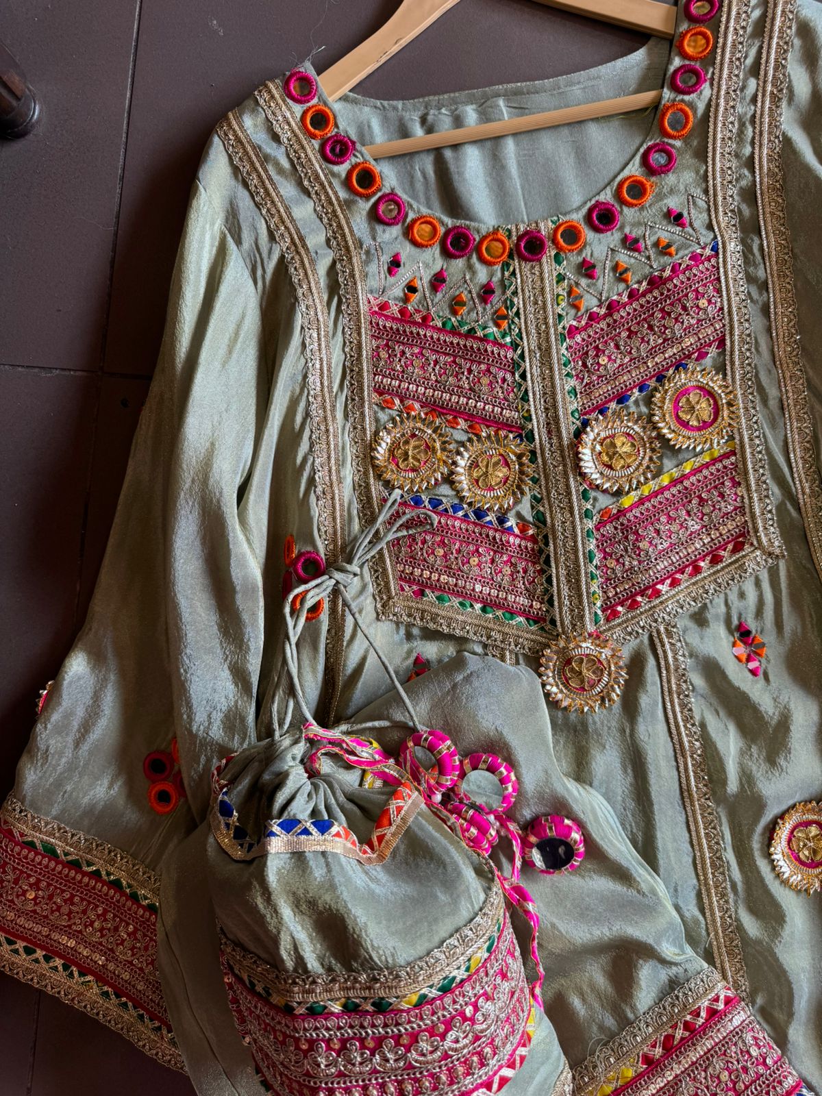 Pure shimmer tissue silk top