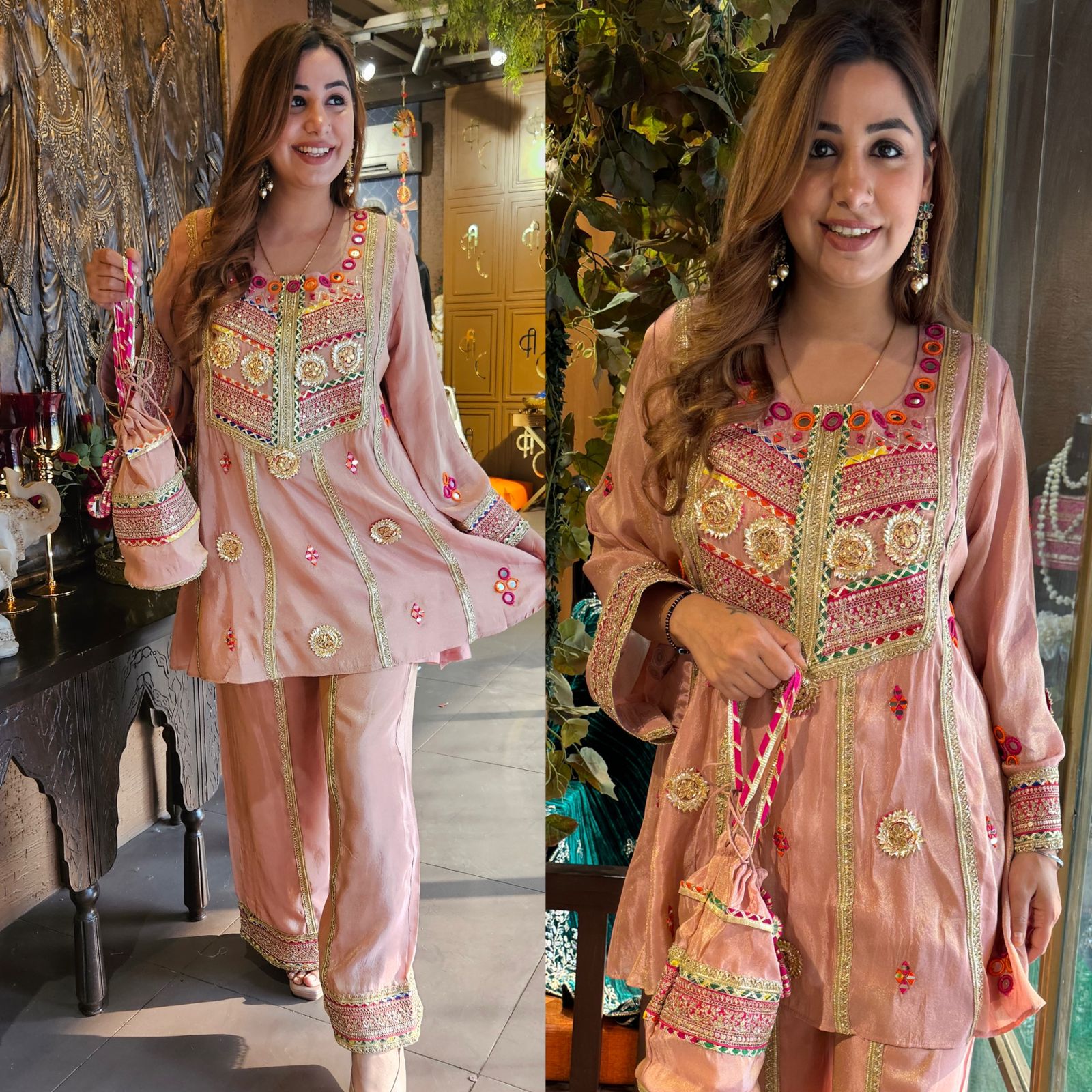 Pure shimmer tissue silk top