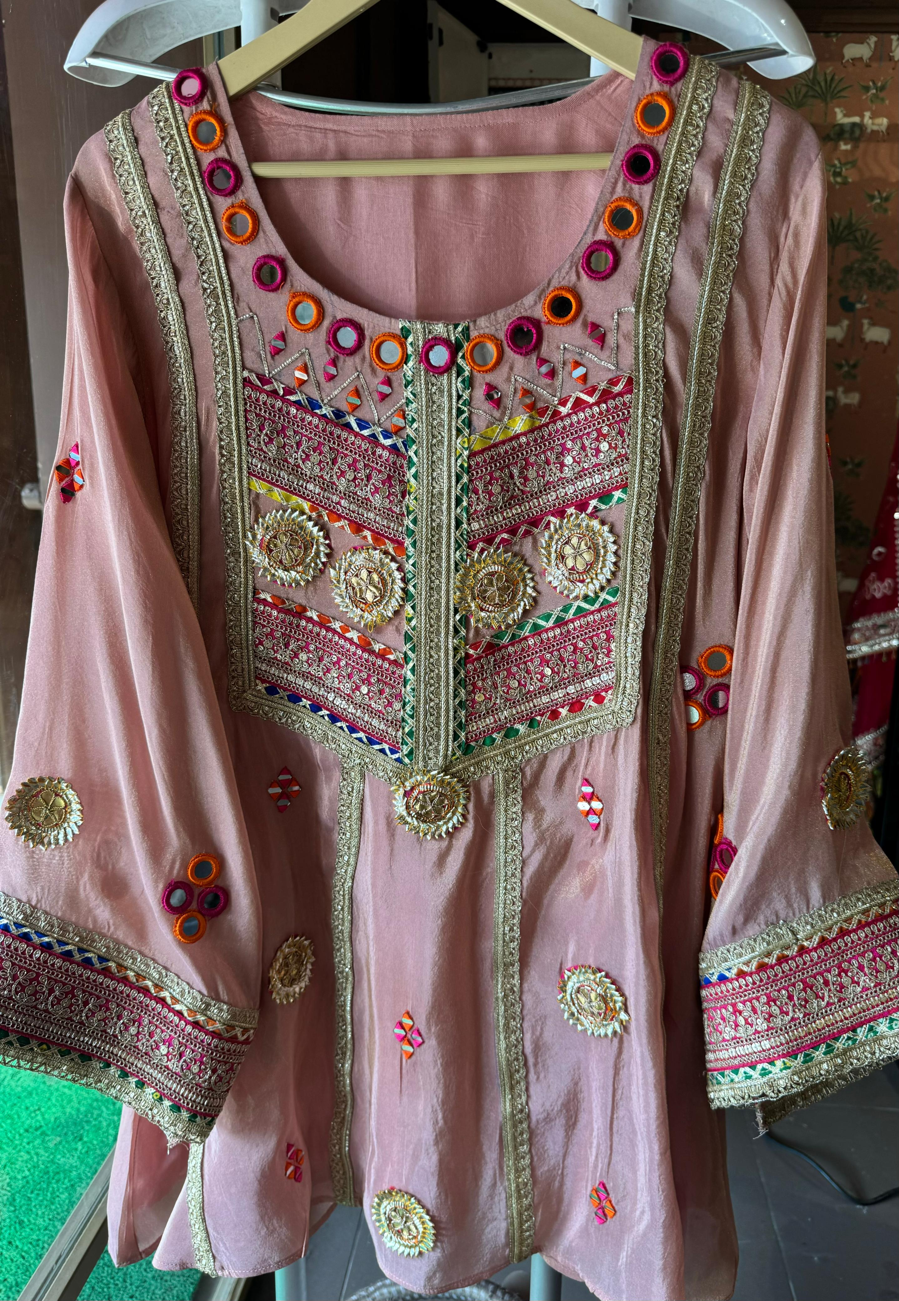 Pure shimmer tissue silk top