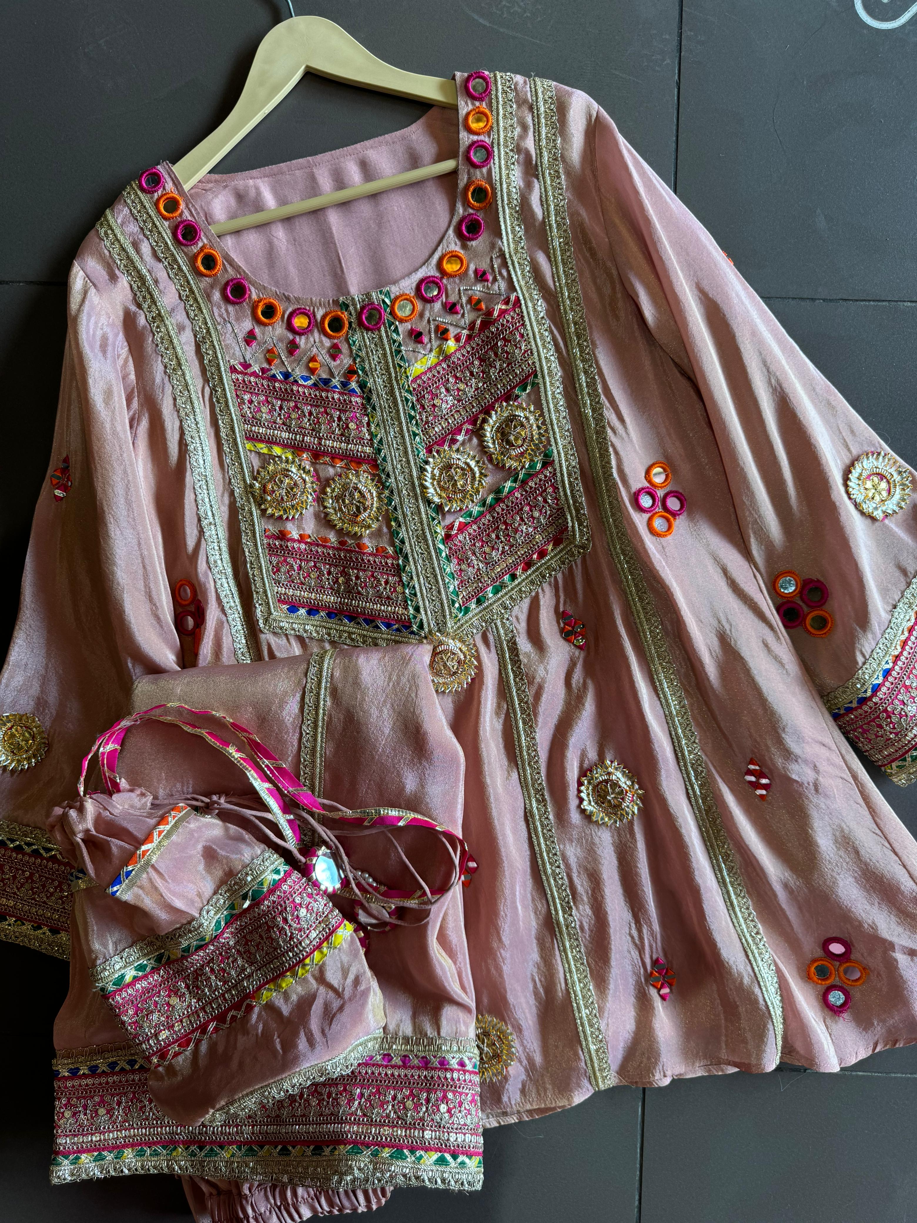 Pure shimmer tissue silk top