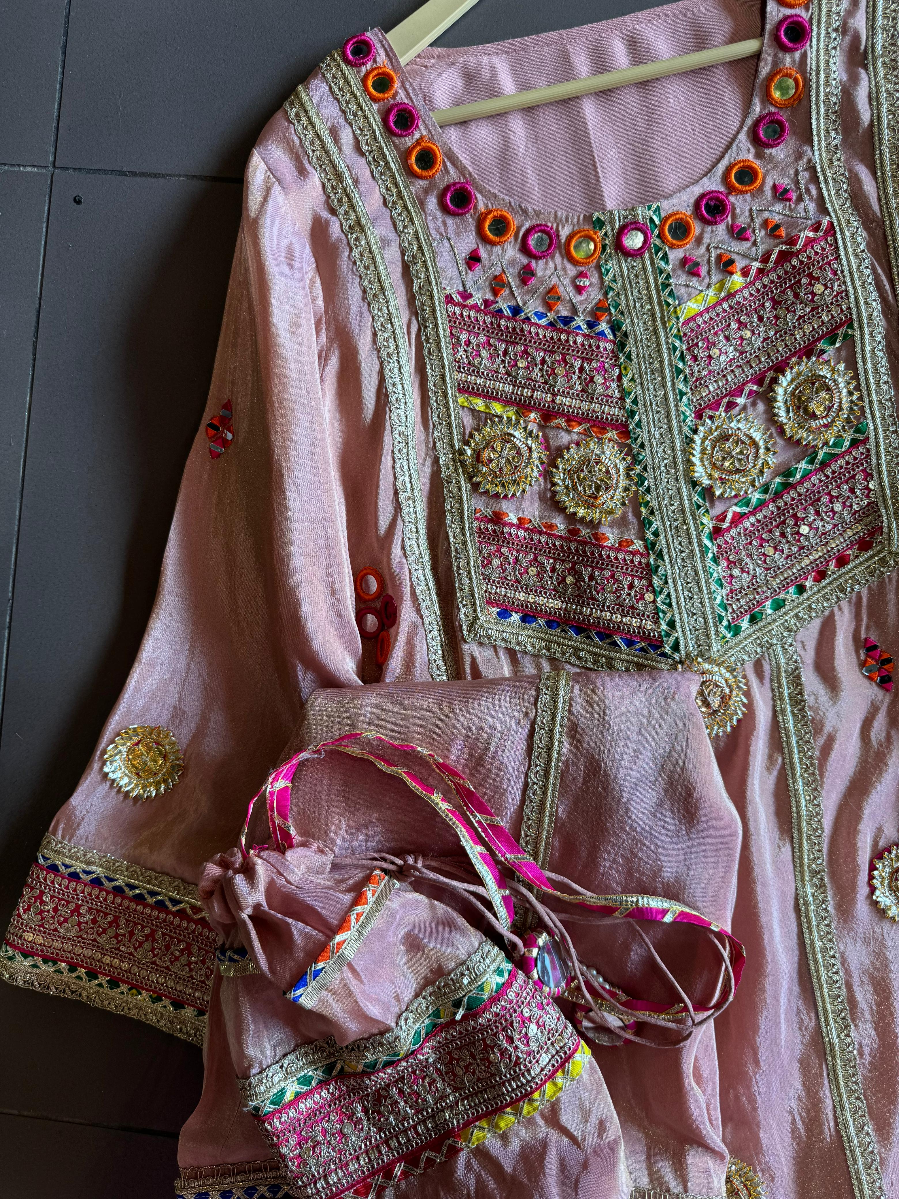 Pure shimmer tissue silk top