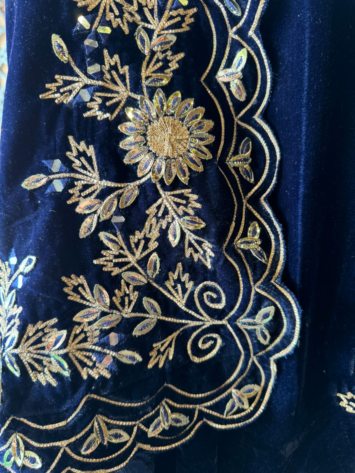 Pure silk velvet Ombre shaded Suits